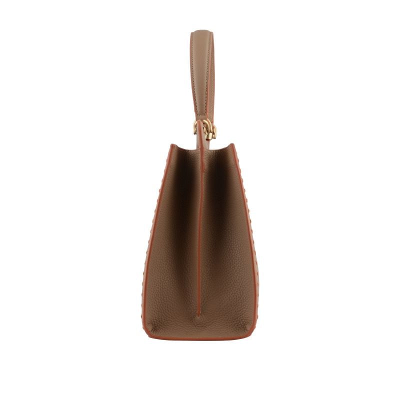 Handbag - cowhide leather POURCHET Brown