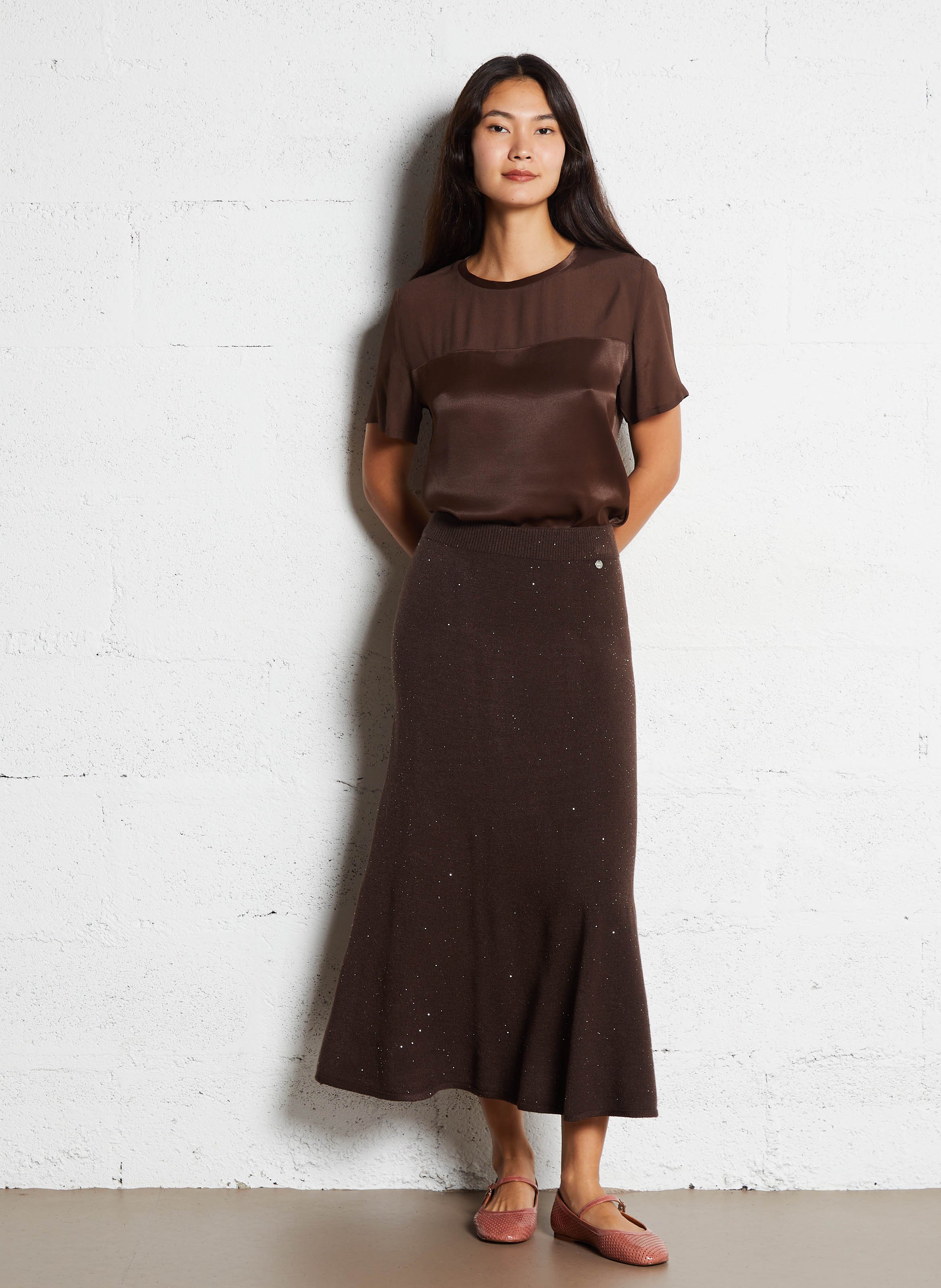 Ausgestellter Maxirock LIU JO Braun