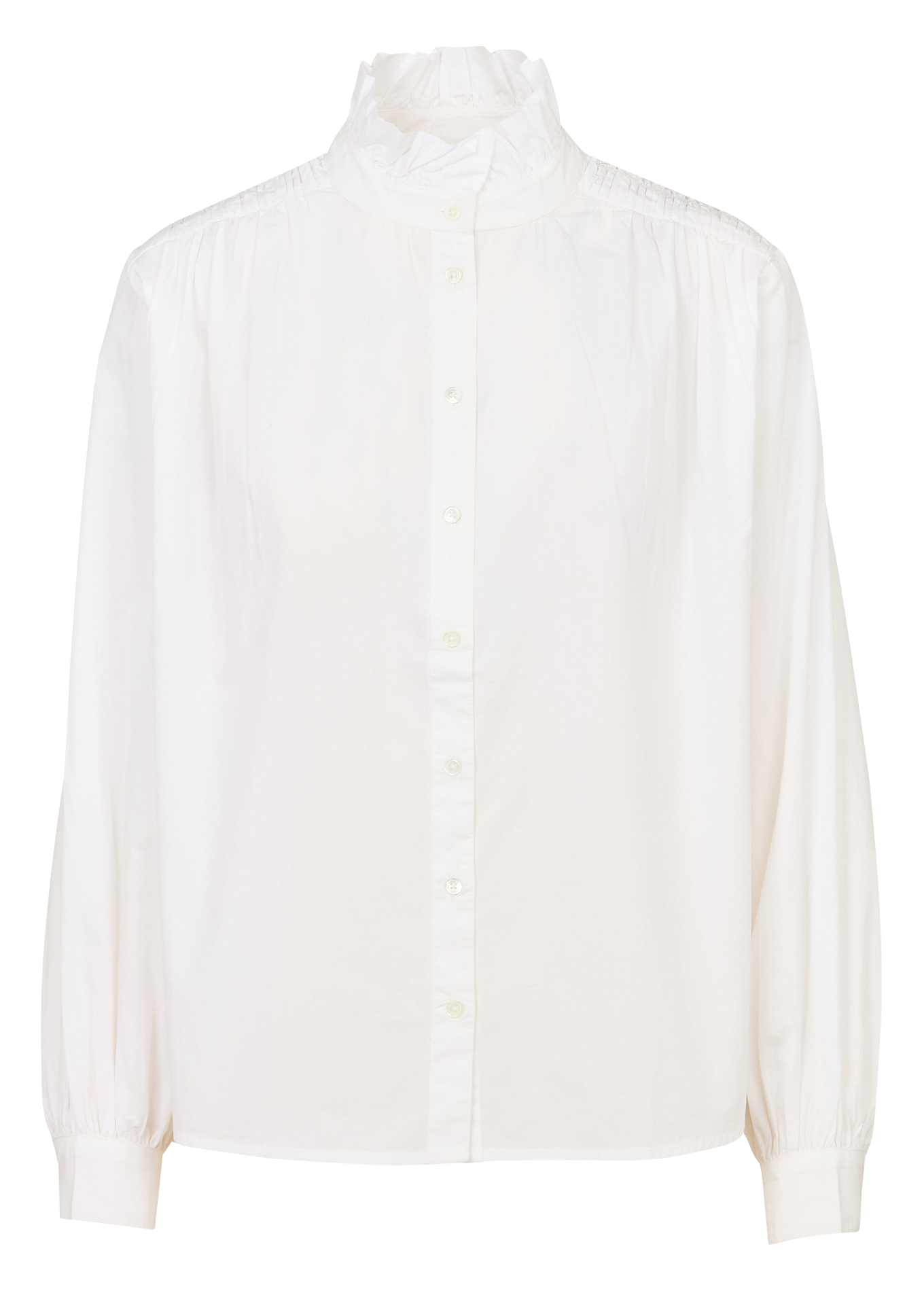 Blouse col montant unie en coton  MAISON 123 Blanc