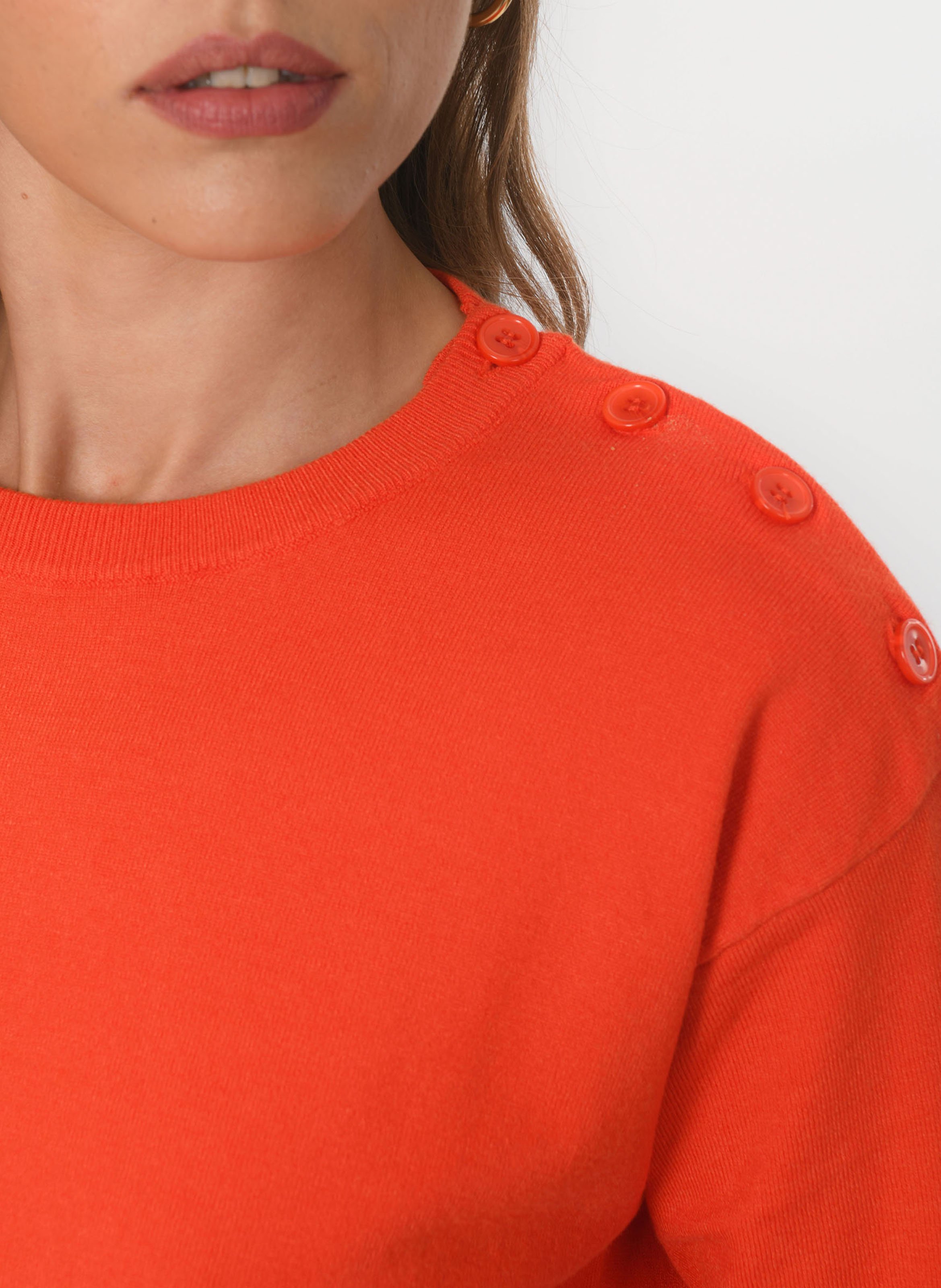 Kurzärmliger Pullover mit Rundhalsausschnitt KOOKAI Orange