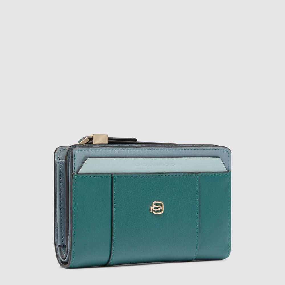 Petite taille, portefeuille pour femmes à deux volets PIQUADRO Blue