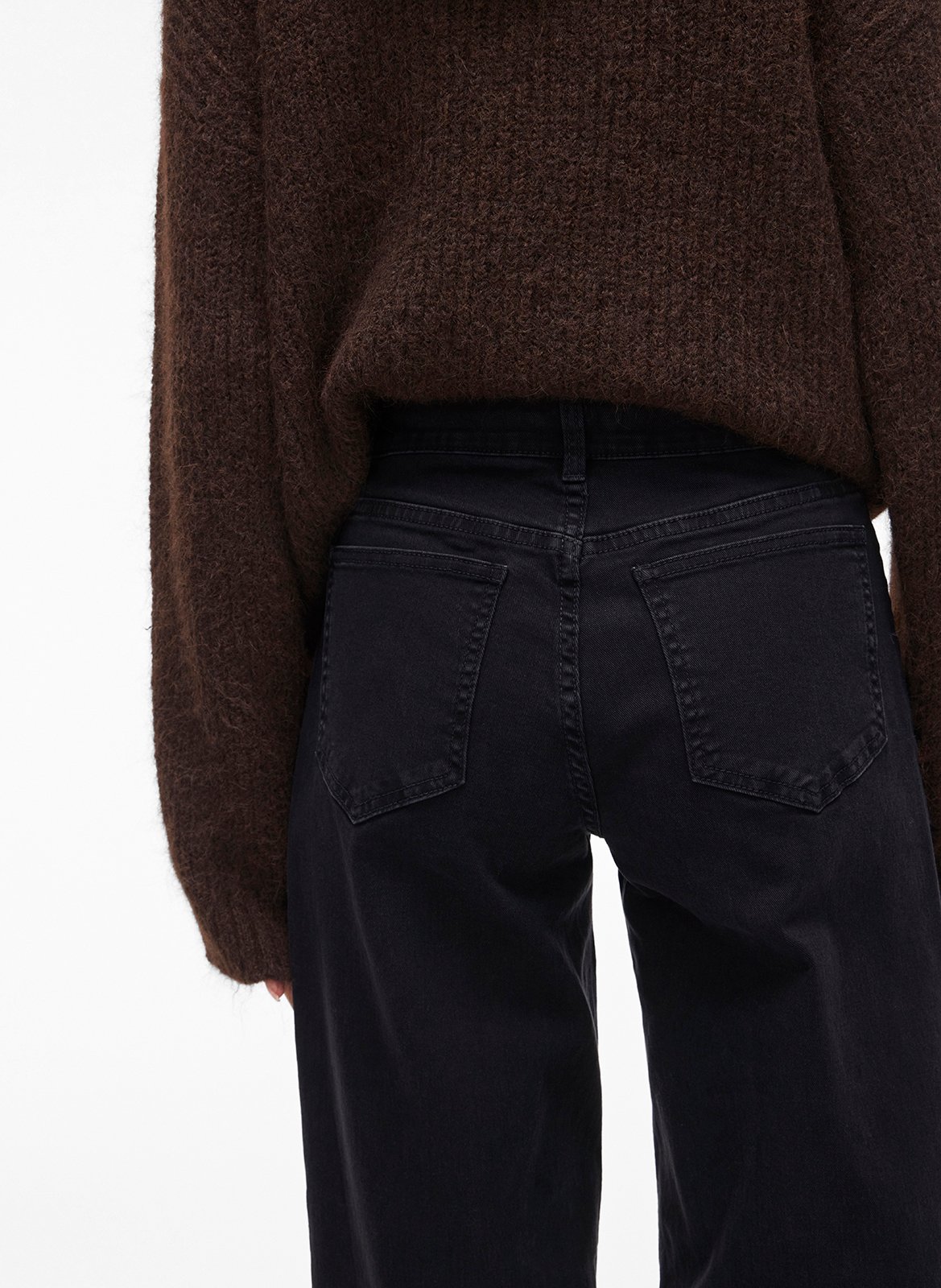 Weite Jeans aus Baumwoll-Mix Schwarz