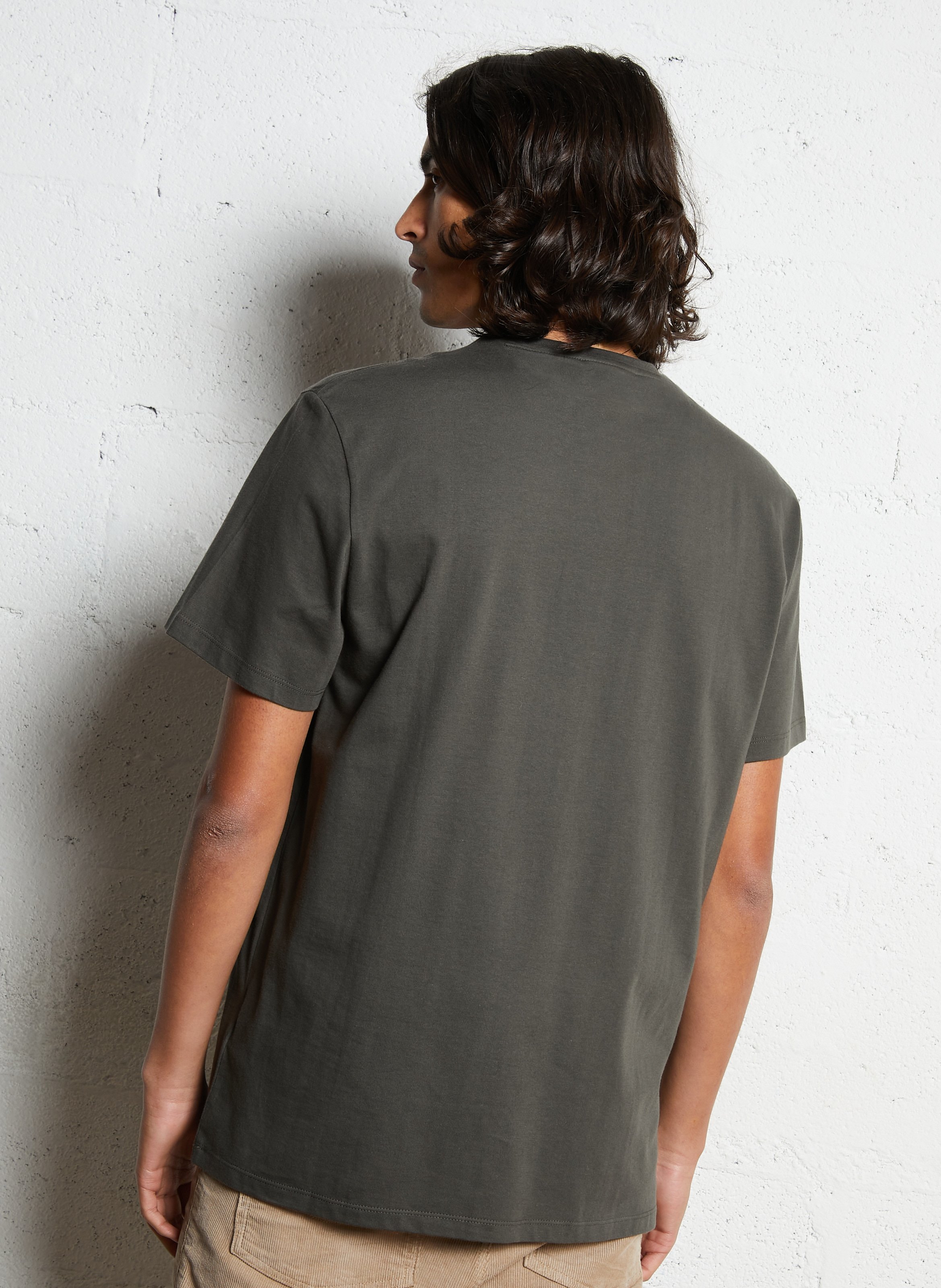 Tee-shirt droit col rond en coton CALVIN KLEIN Gris