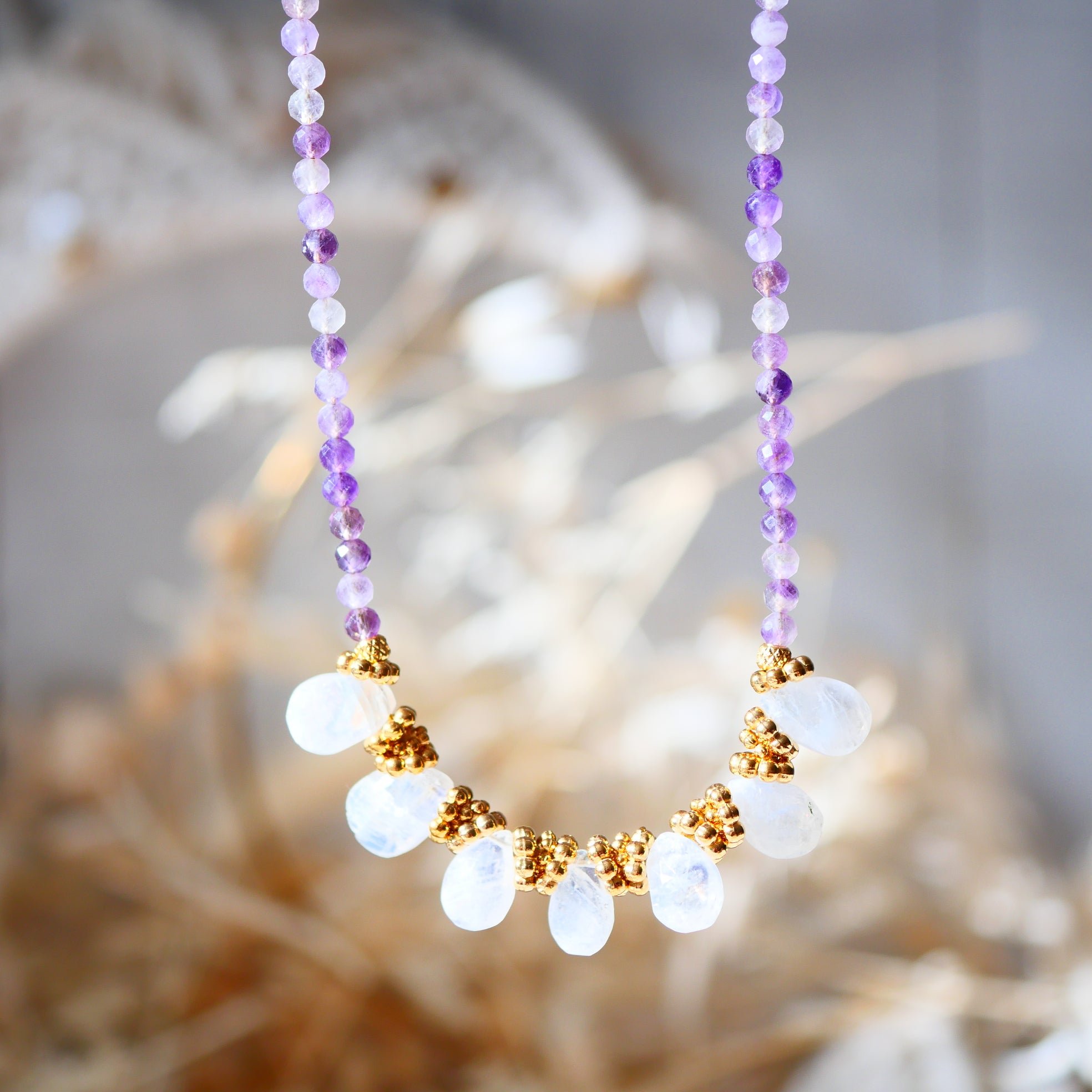 Amethyst necklace GINANDGER Purple