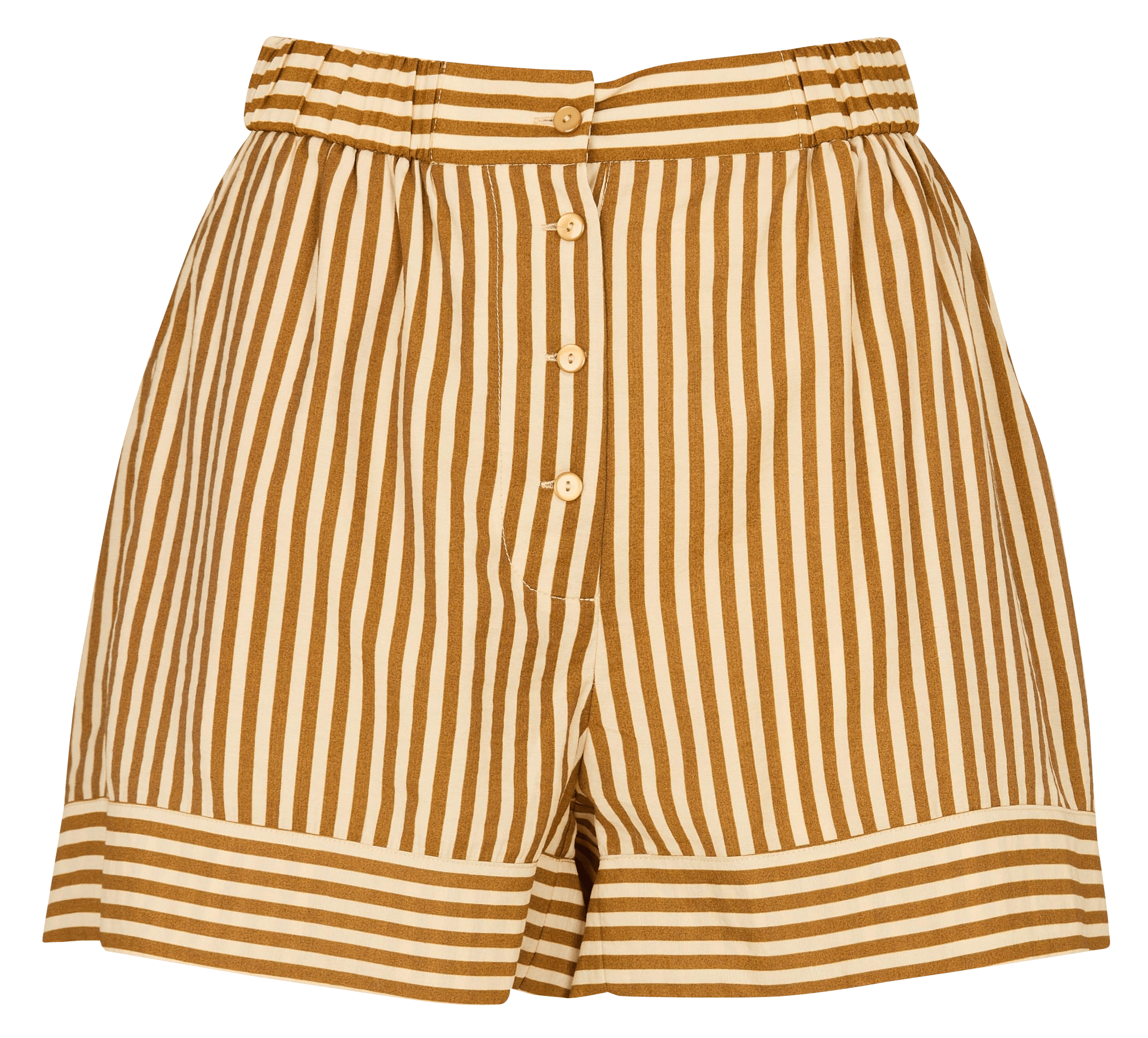 Short fluide rayé taille élastiquée SUNCOO Beige