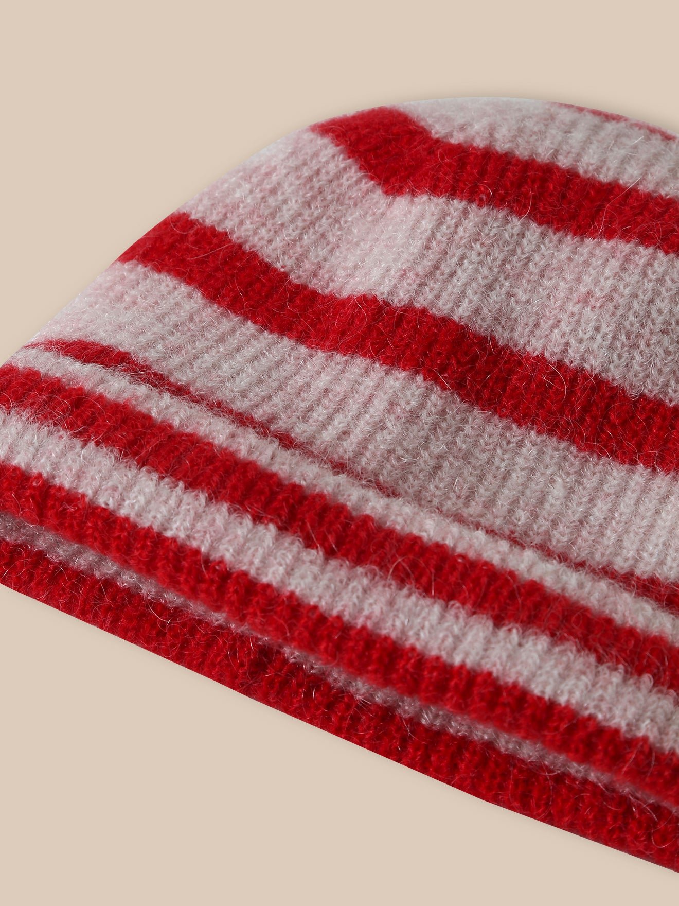 Striped wool and mohair beanie CYRILLUS Pink