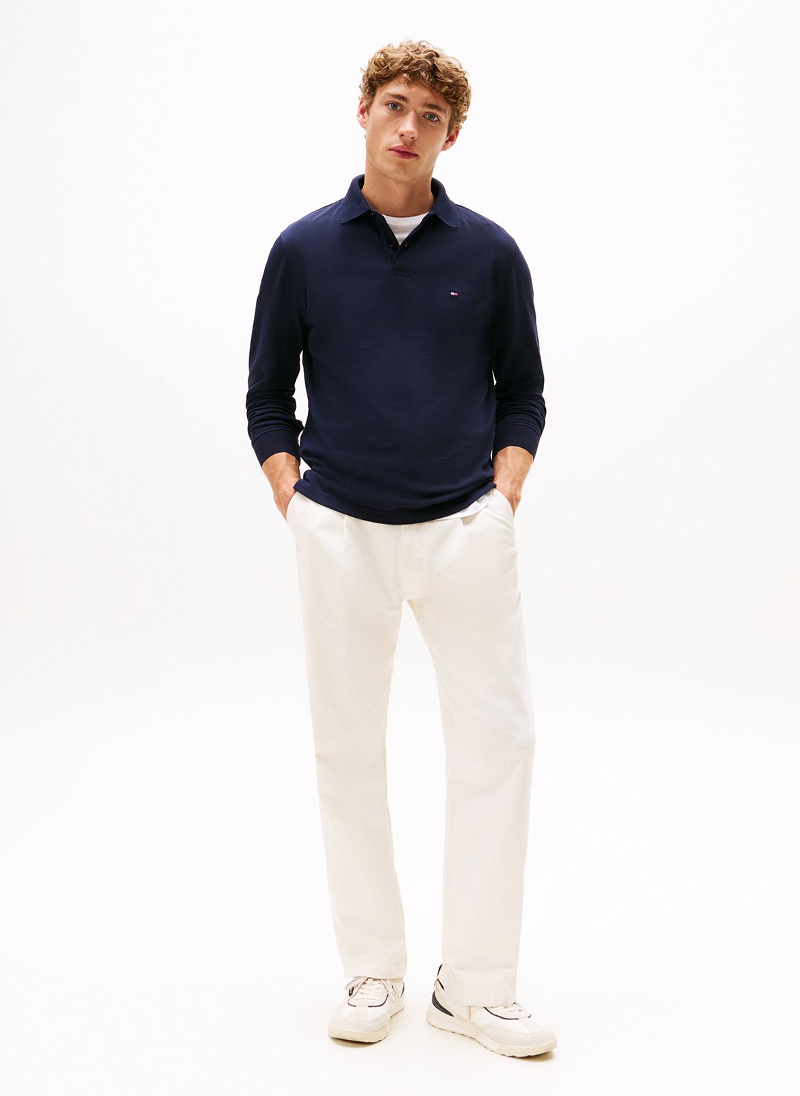 Polo regular-fit en coton bio mélangé  TOMMY HILFIGER Bleu