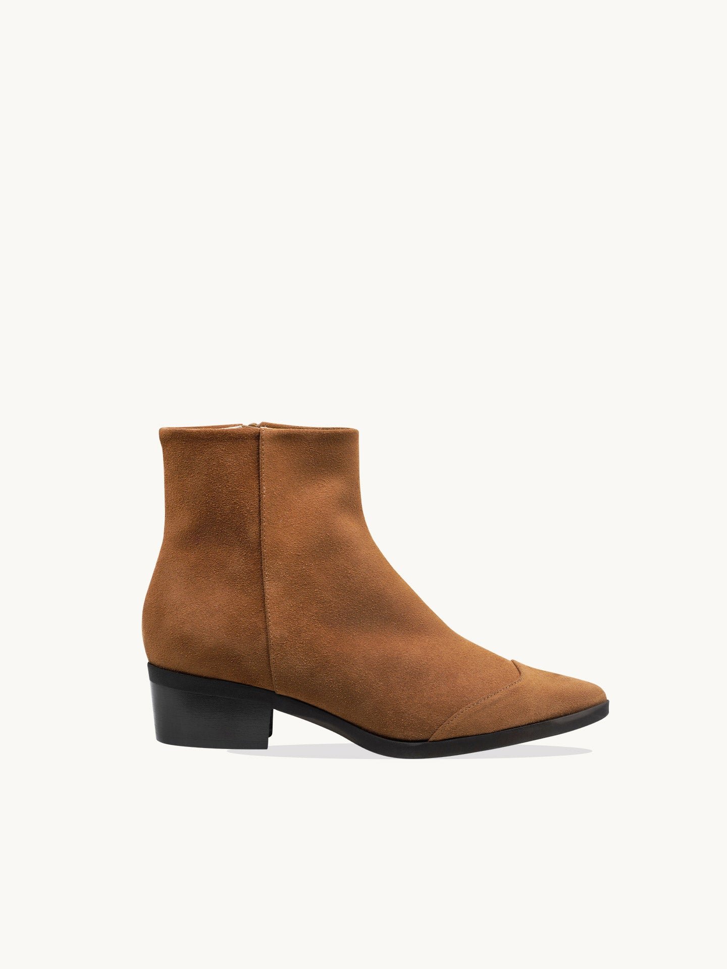 Heeled suede leather mid-calf boots EMZI PARIS Brown