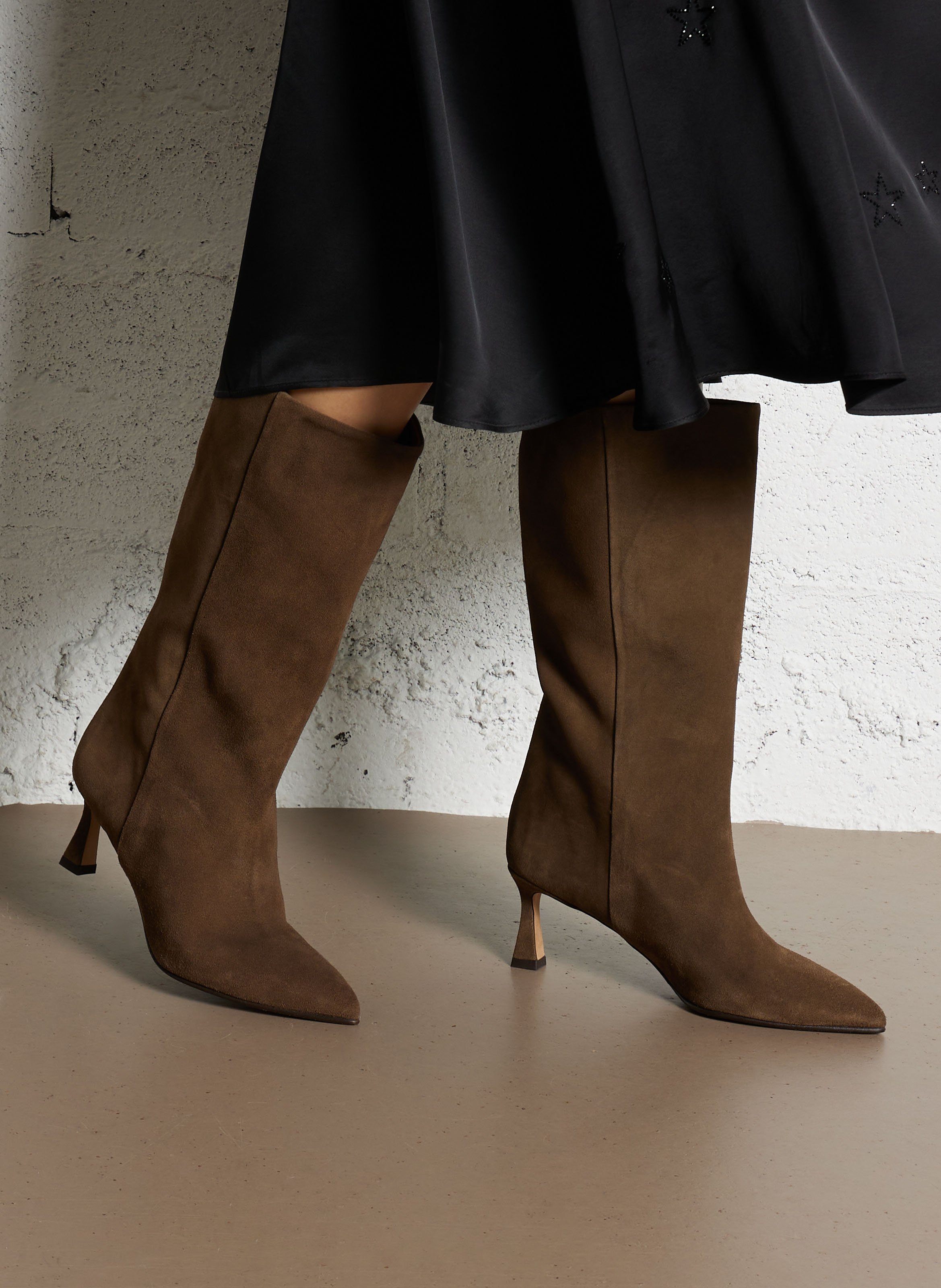 Bottes en cuir velours BOBBIES Marron