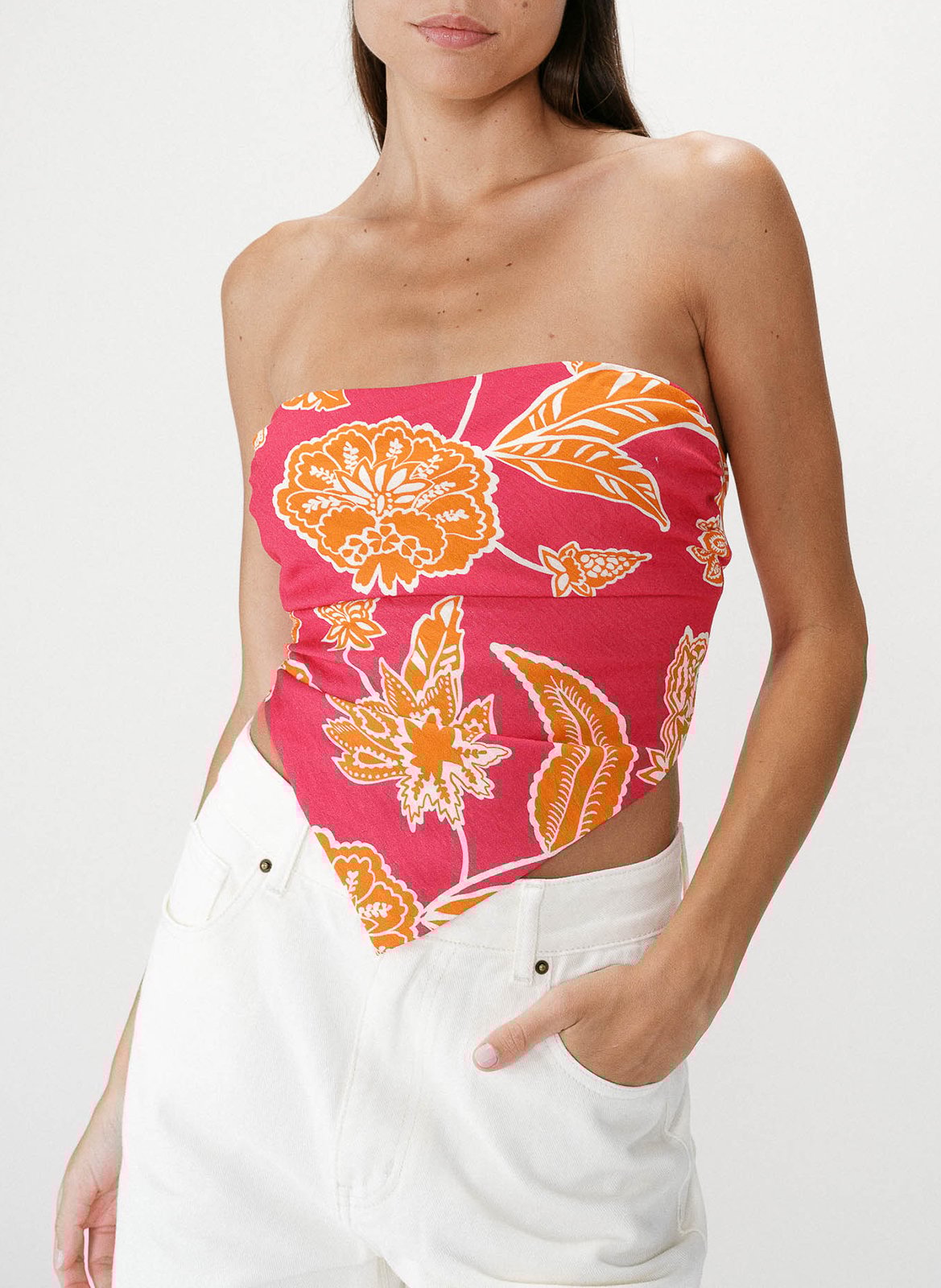 Bedrucktes Bustier-Oberteil GRACE ET MILA Rosa