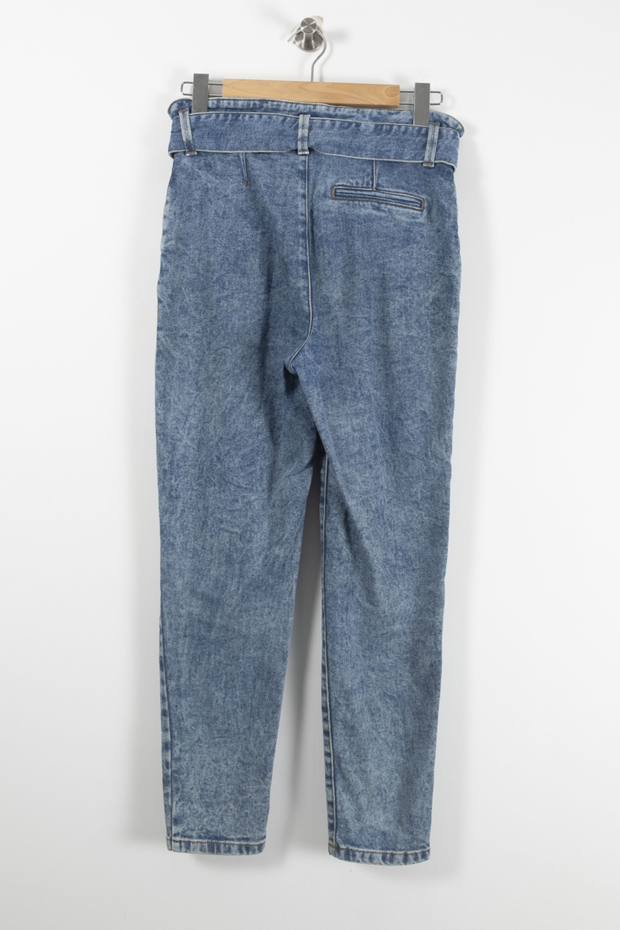 Cropped slim jeans with studs SEZANE - Seconde main Blue
