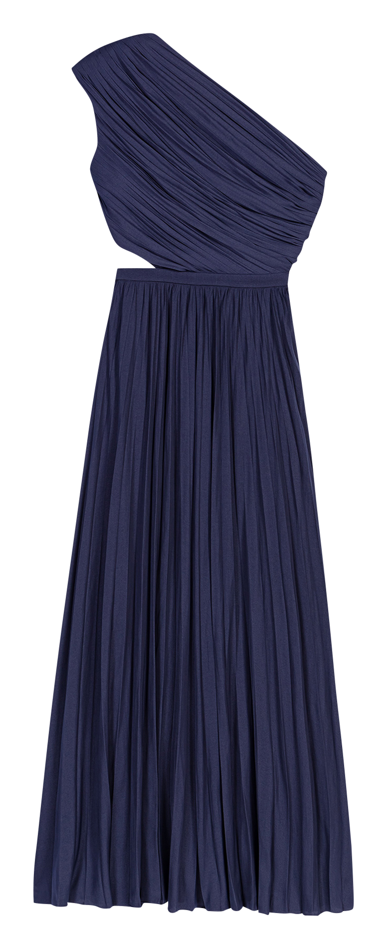 Lange, asymmetrische jurk met uitlopende rok MAJE Blauw