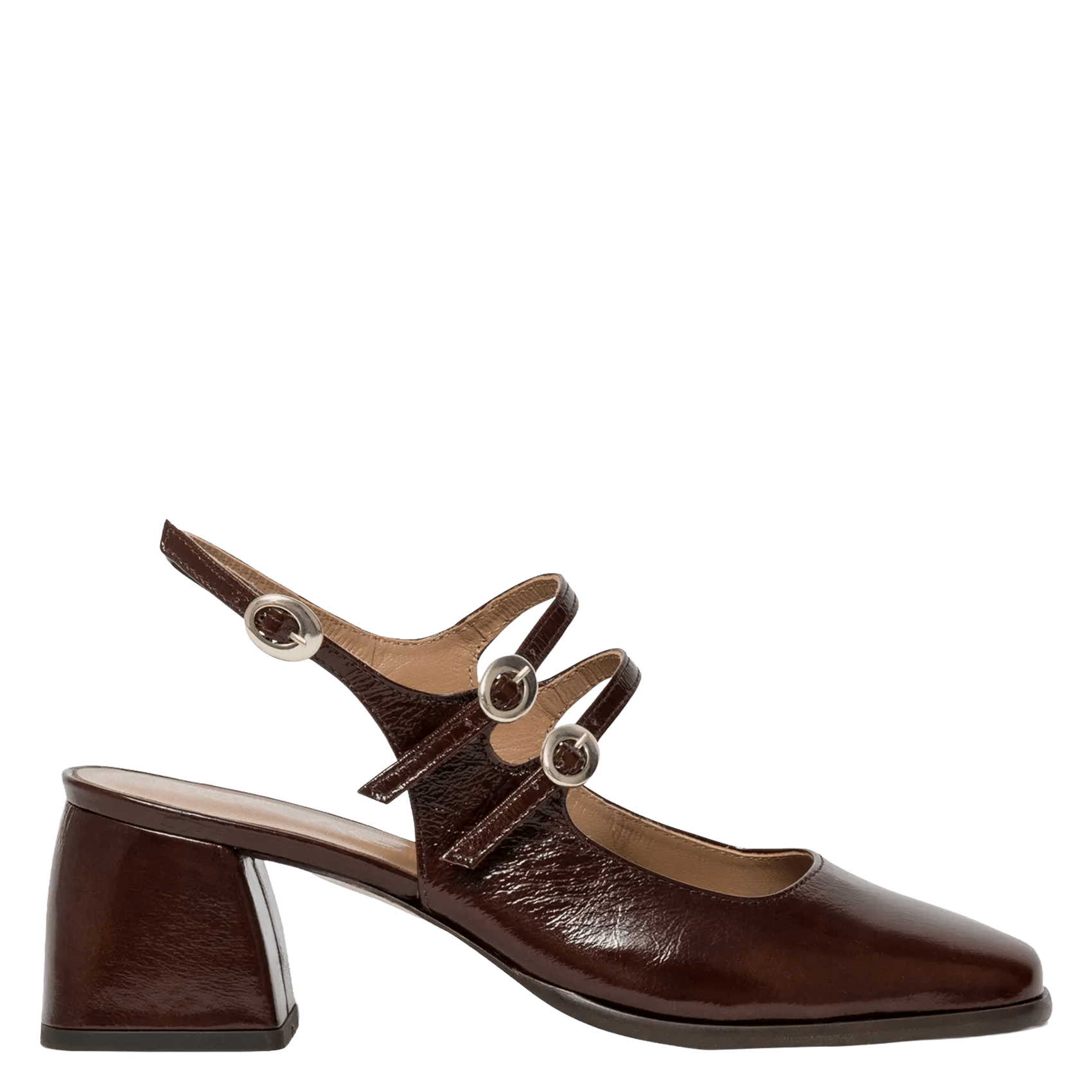 Hoge sandalen van leer BOCAGE Bruin