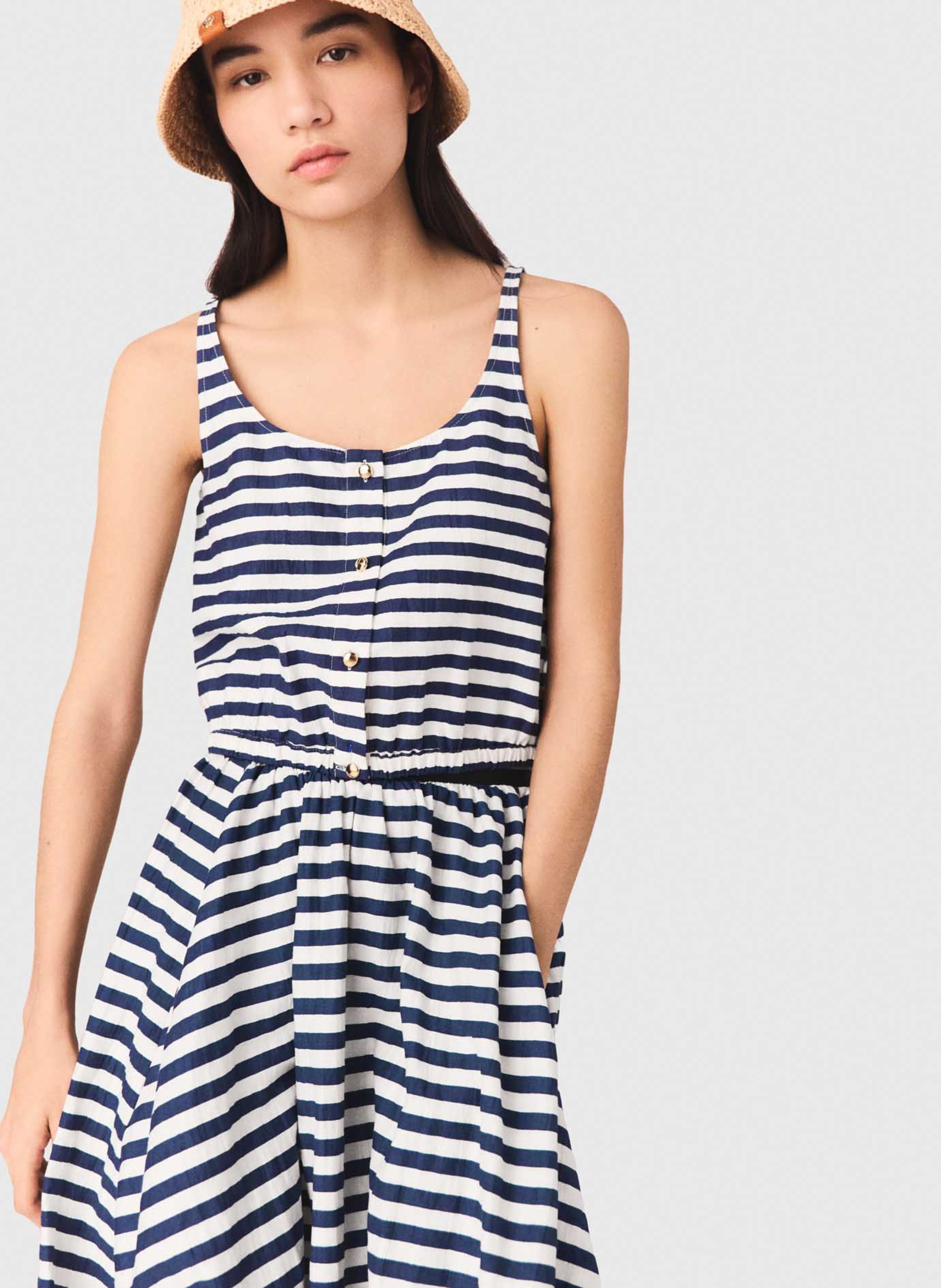 Round-neck straight crop top MAJE White