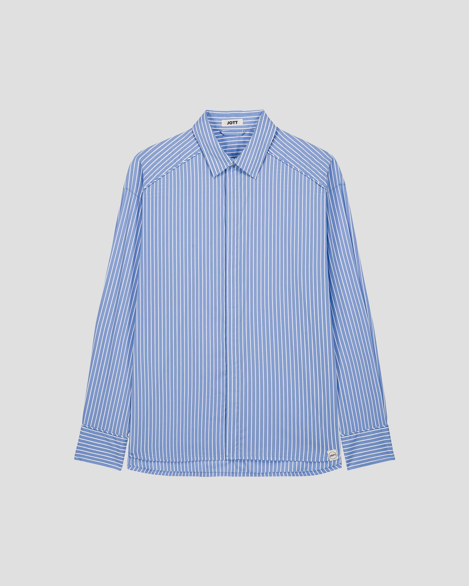 Unisex poplin shirt in duffy stripe fabric JOTT Blue