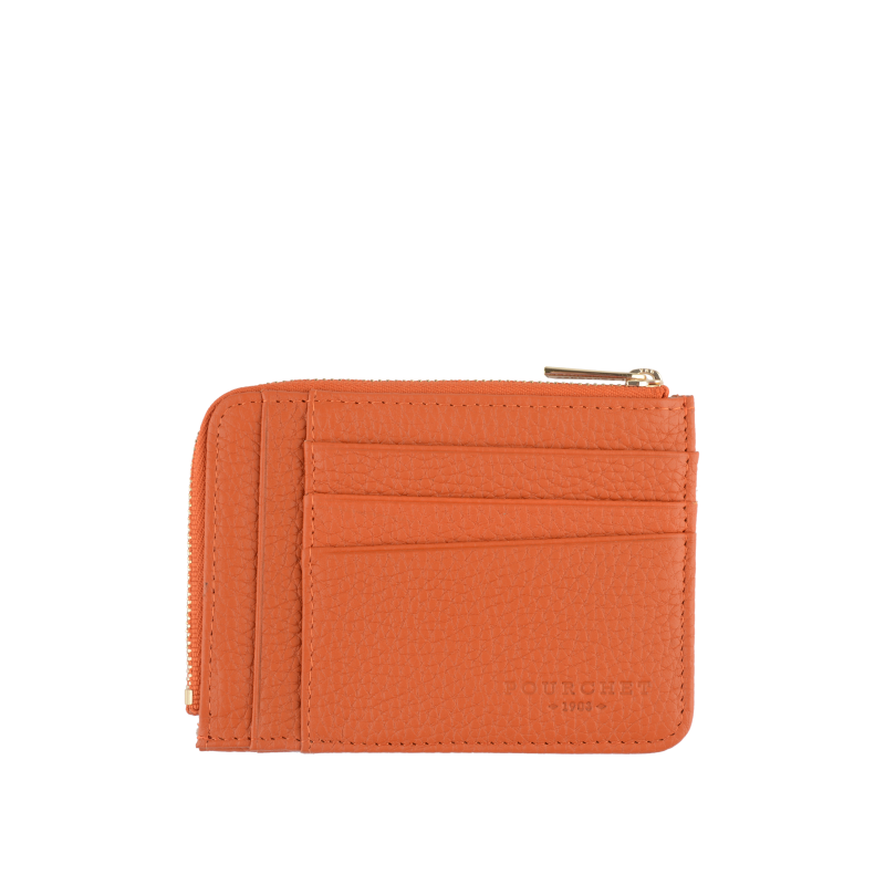 Portefeuille en cuir de vachette Orange