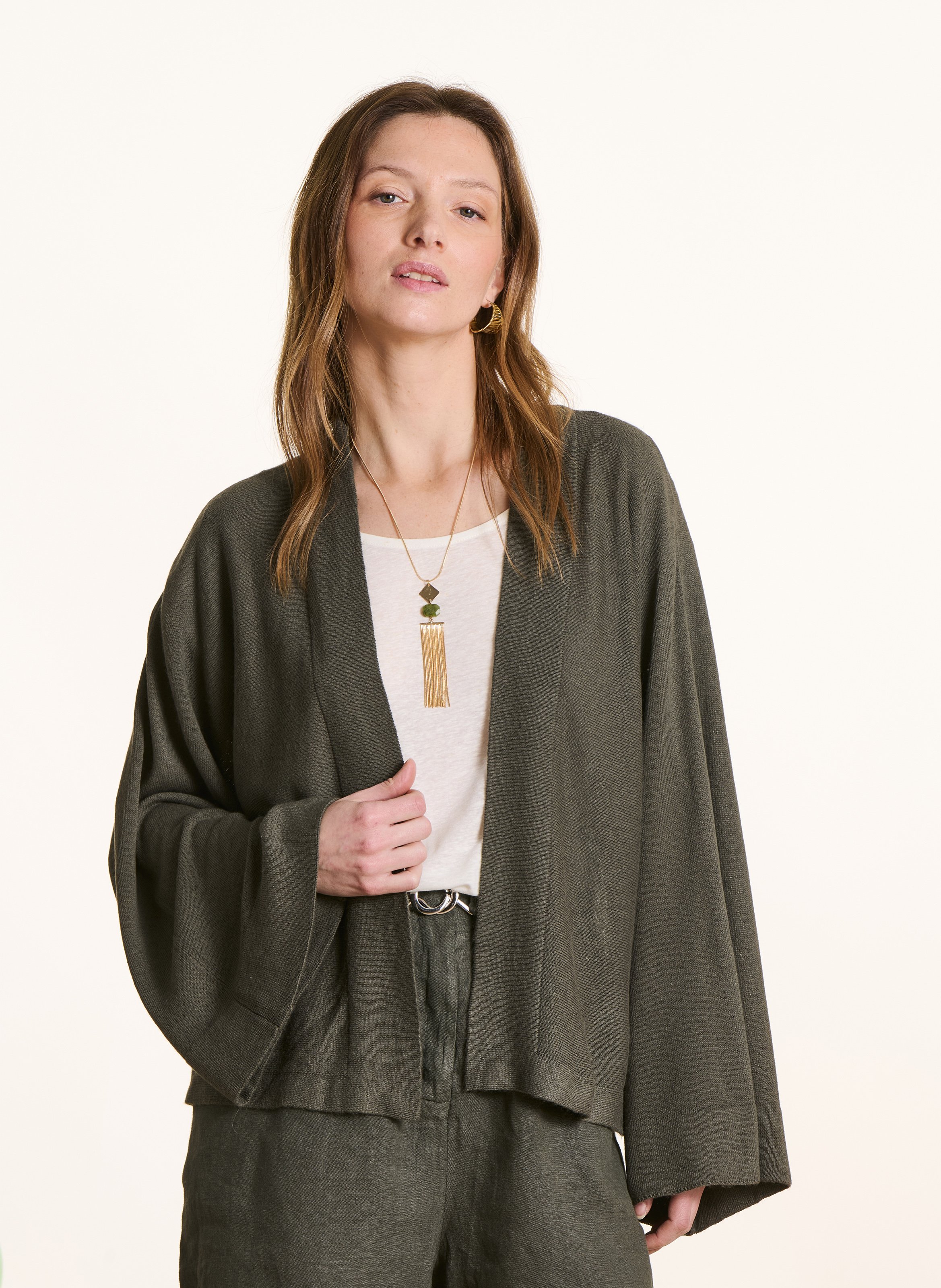 Gilet ouvert en maille souple LA FEE MARABOUTEE