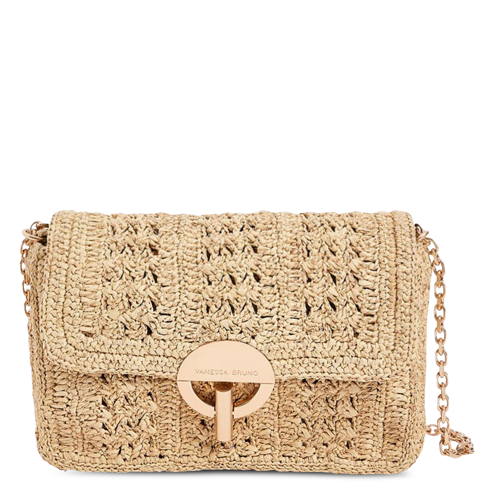 Sac bandoulière en raphia VANESSA BRUNO Beige