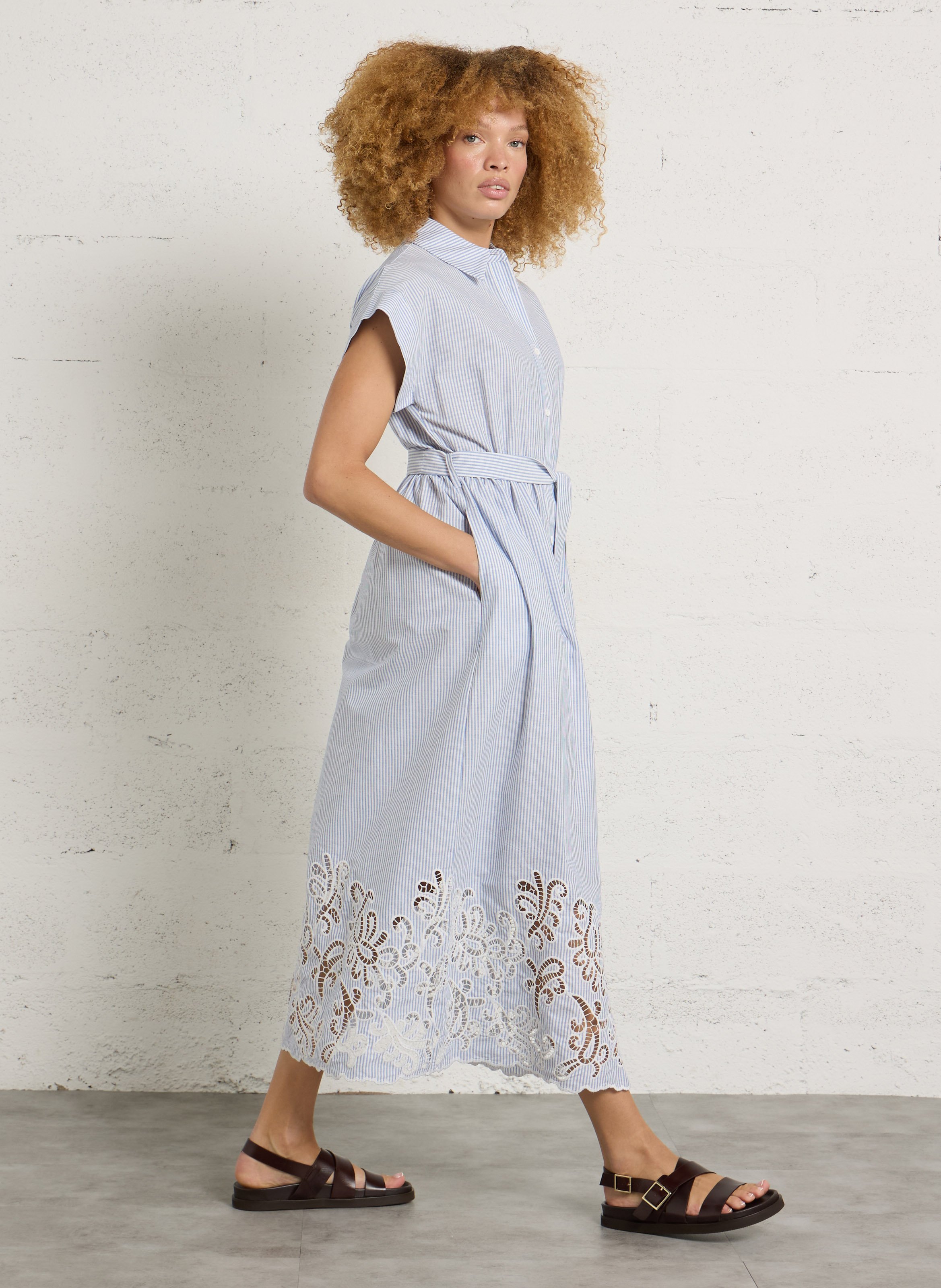 Gestreiftes Hemdkleid SUNCOO Blau