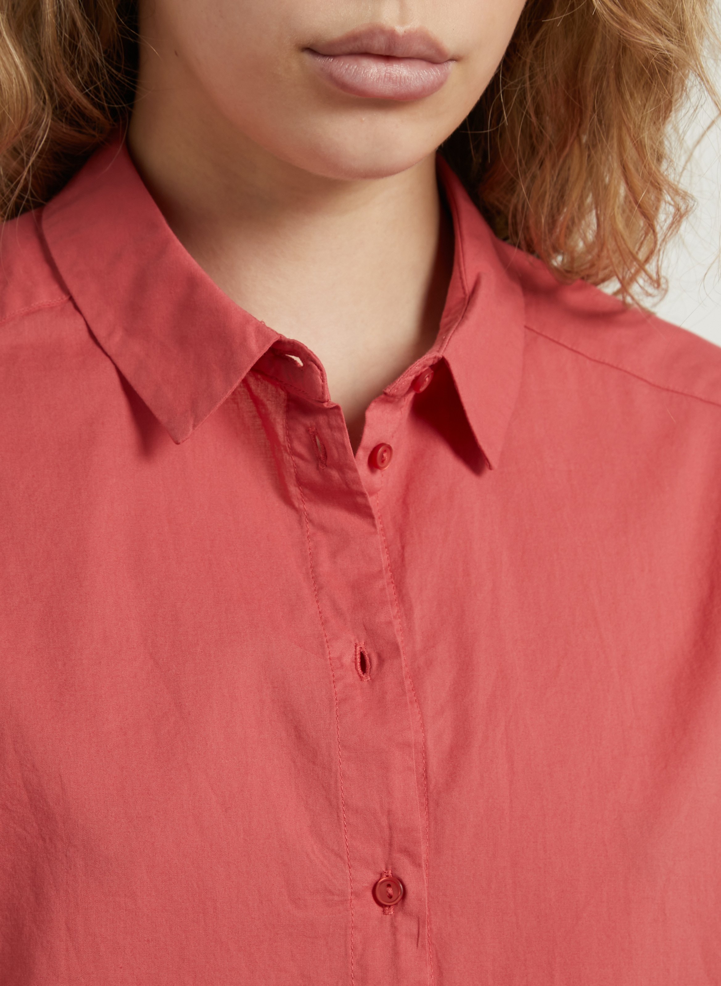 Chemise col classique en coton  SUD EXPRESS Rouge