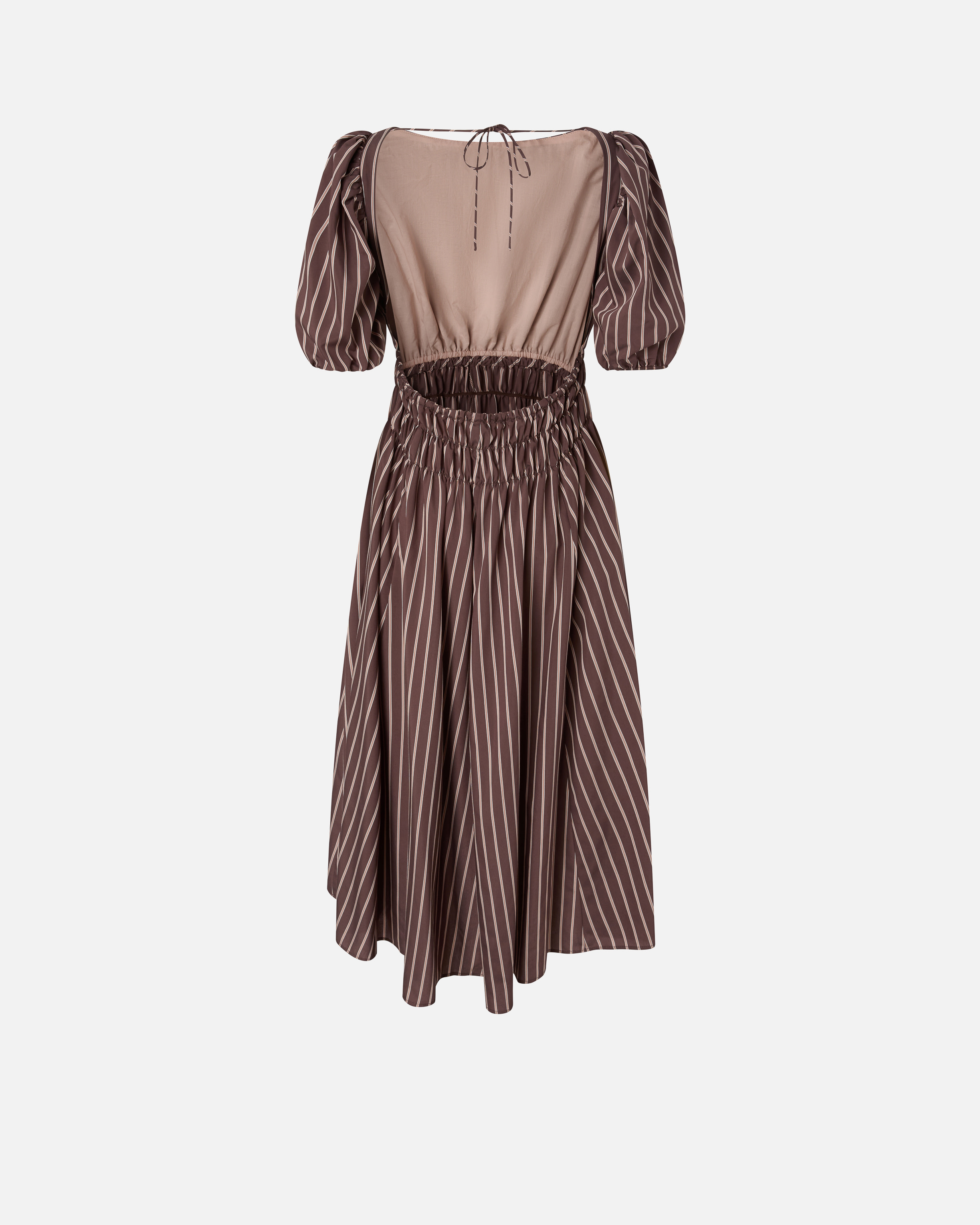 Robe midi à rayures et dos nu PINKO Marron