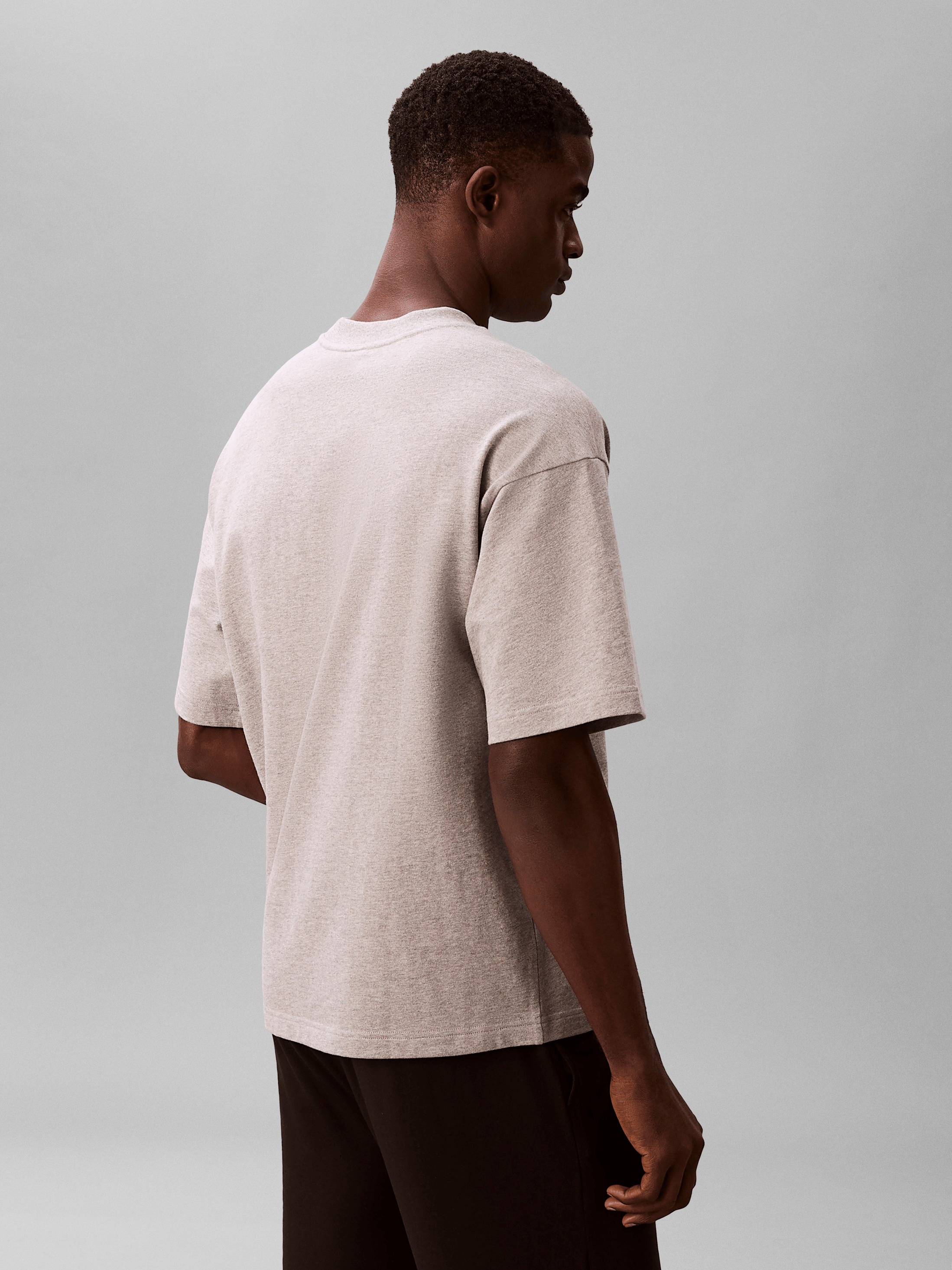 Tee-shirt oversize col rond en coton CALVIN KLEIN UNDERWEAR Gris