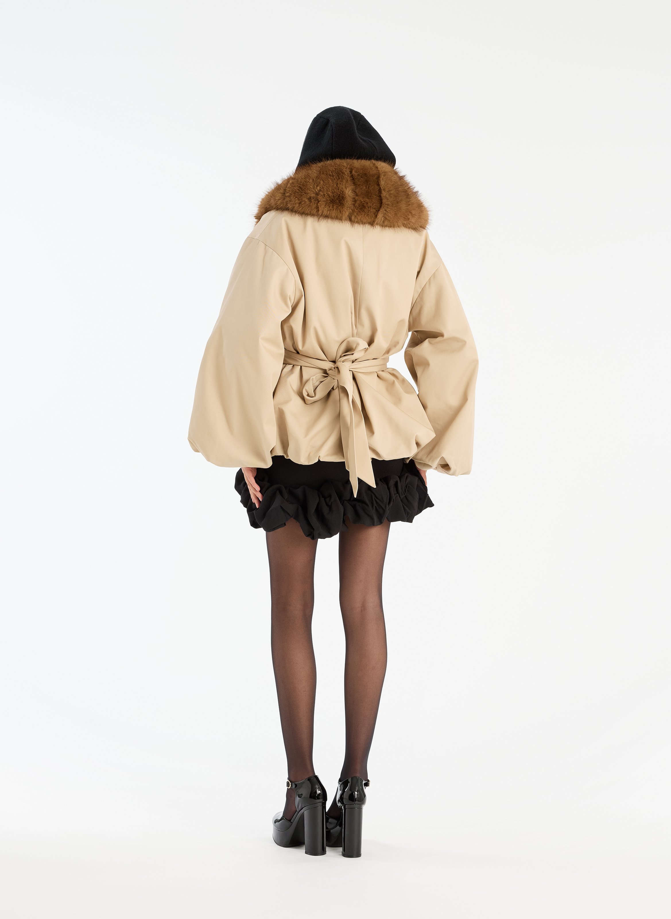Veste oversize en fibres recyclées mélangées ROTATE Beige