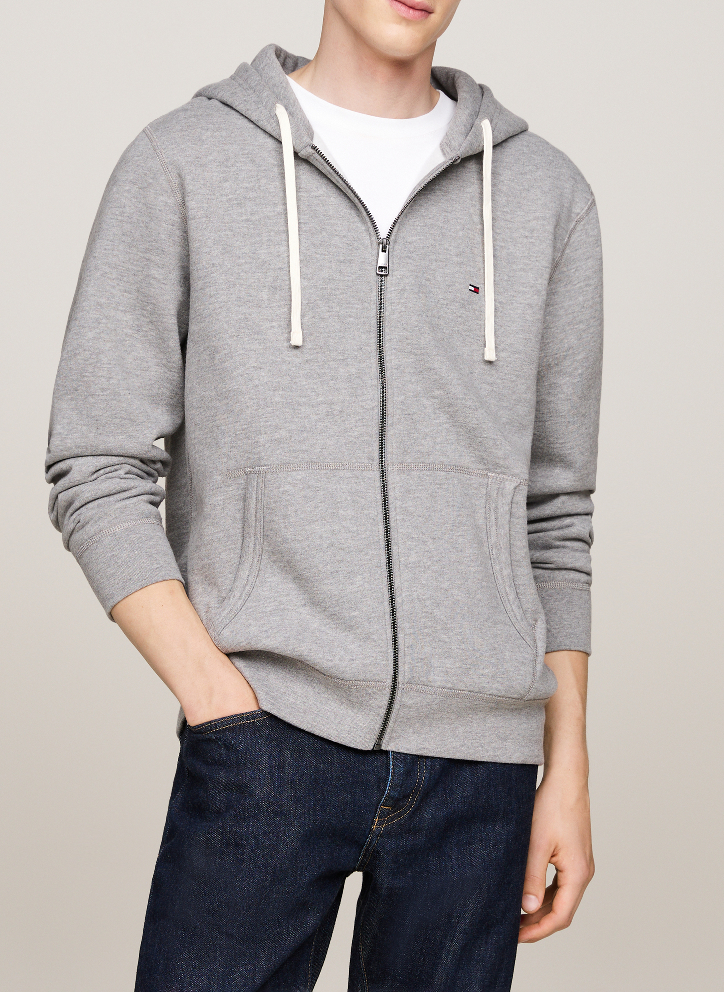 Rundhals-Sweatshirt aus Baumwoll-Mix TOMMY HILFIGER Grau