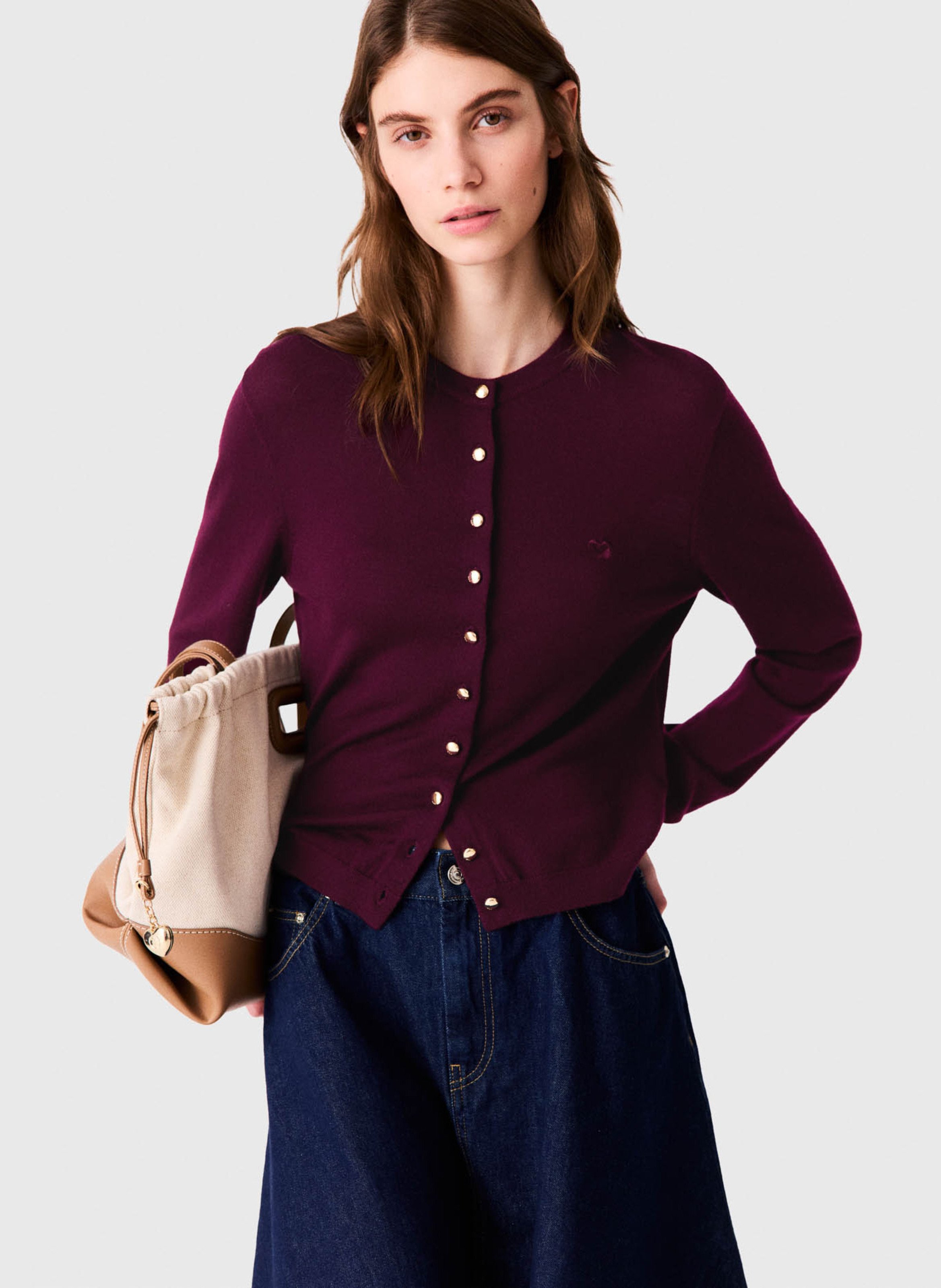 Rechte wollen cardigan MAJE Violet