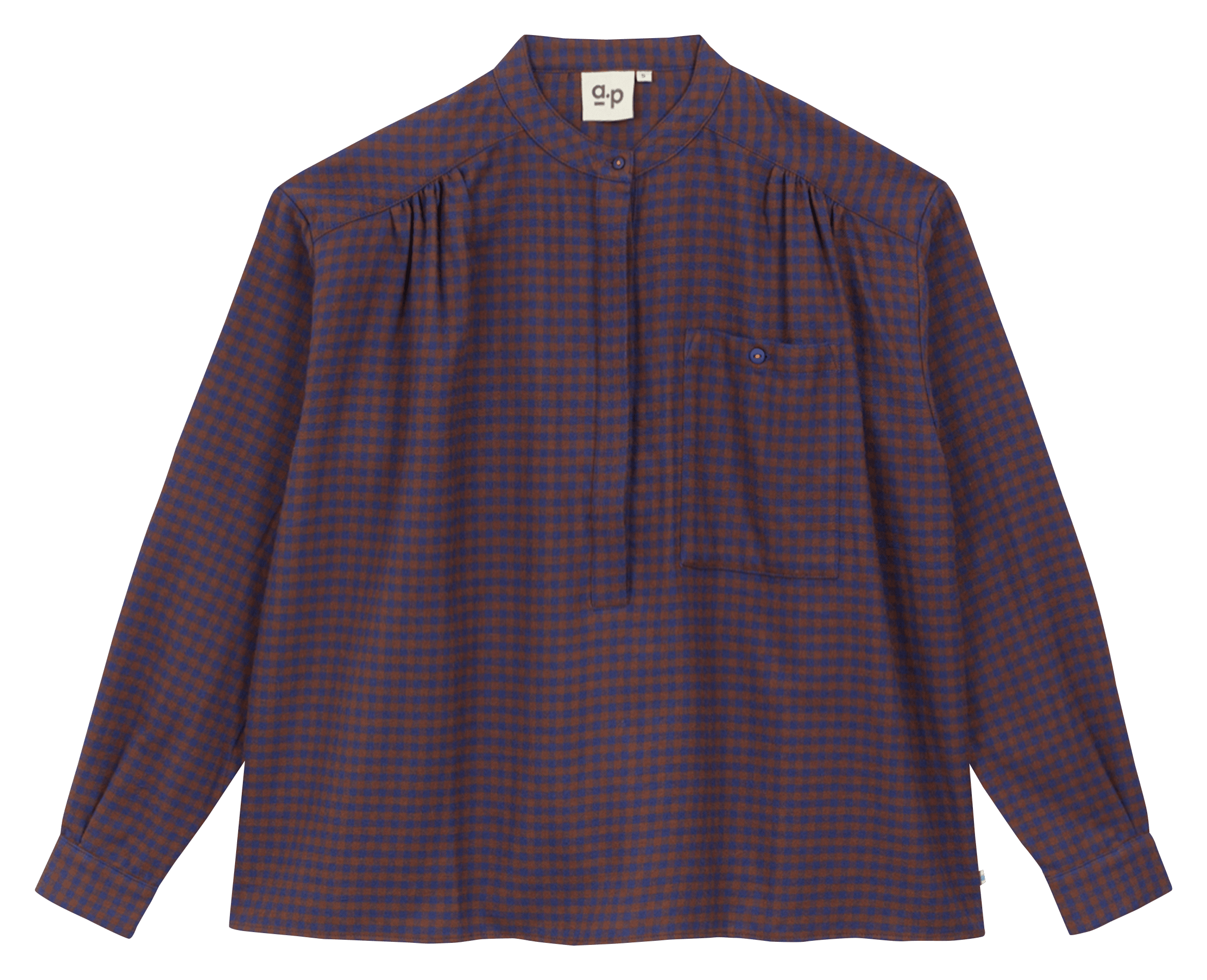Ruime vichy blouse van biologisch katoen A.P Bruin