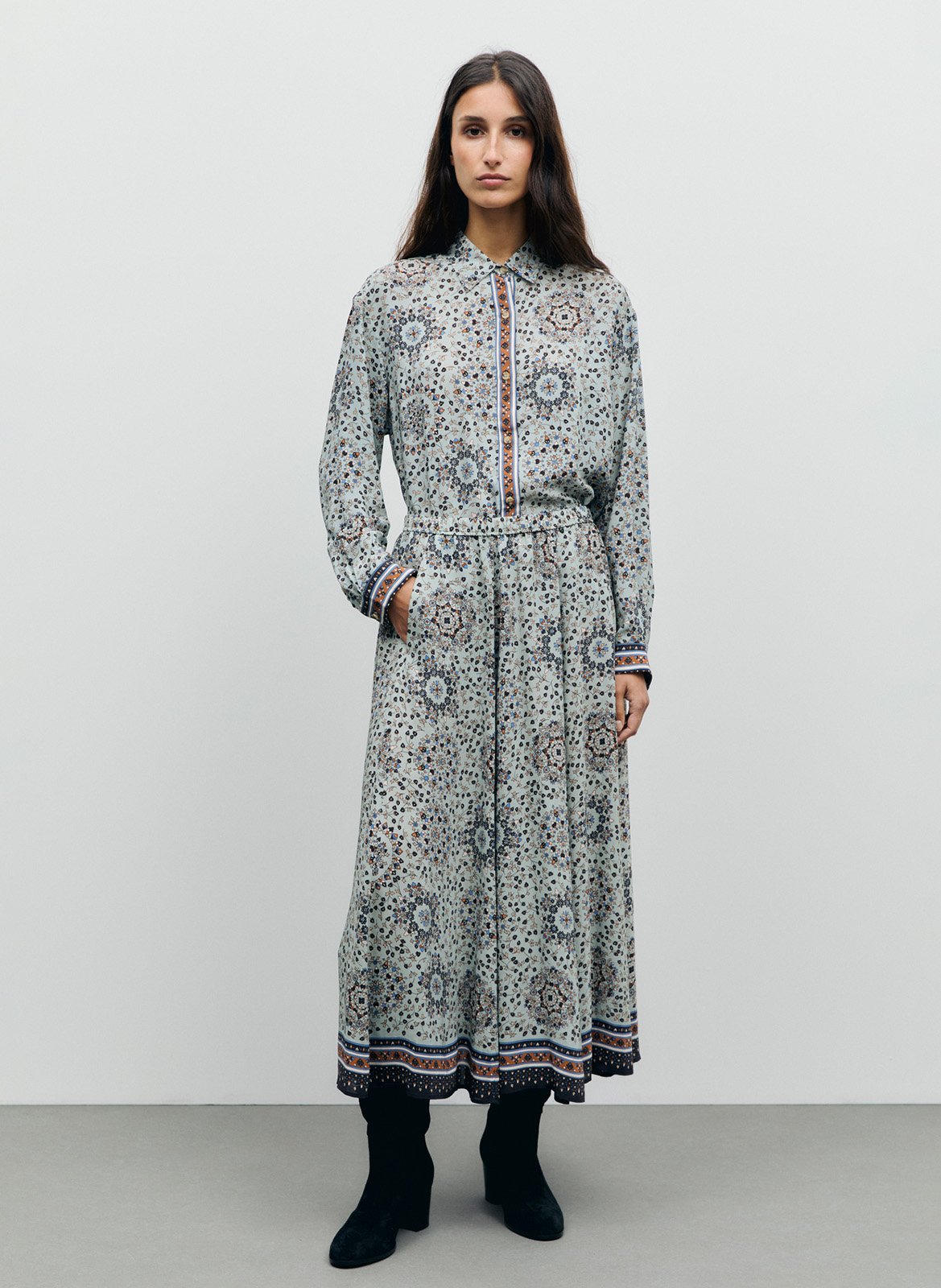 Midirock mit Print GERARD DAREL Blau