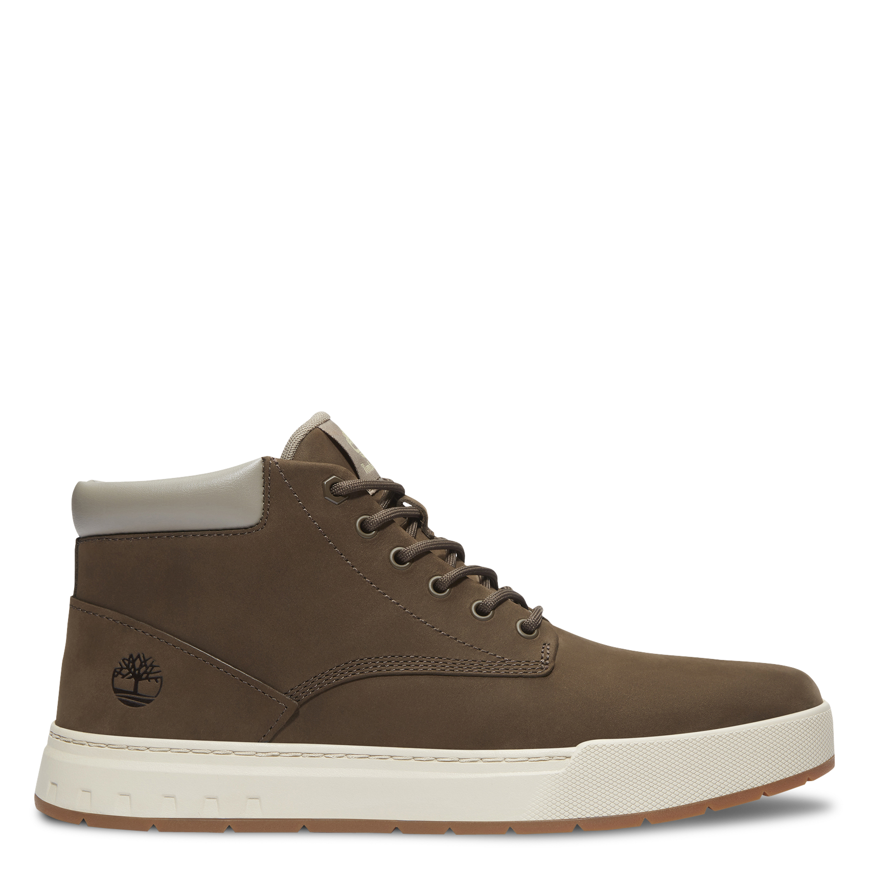 Baskets basses à lacets unies en cuir TIMBERLAND Marron