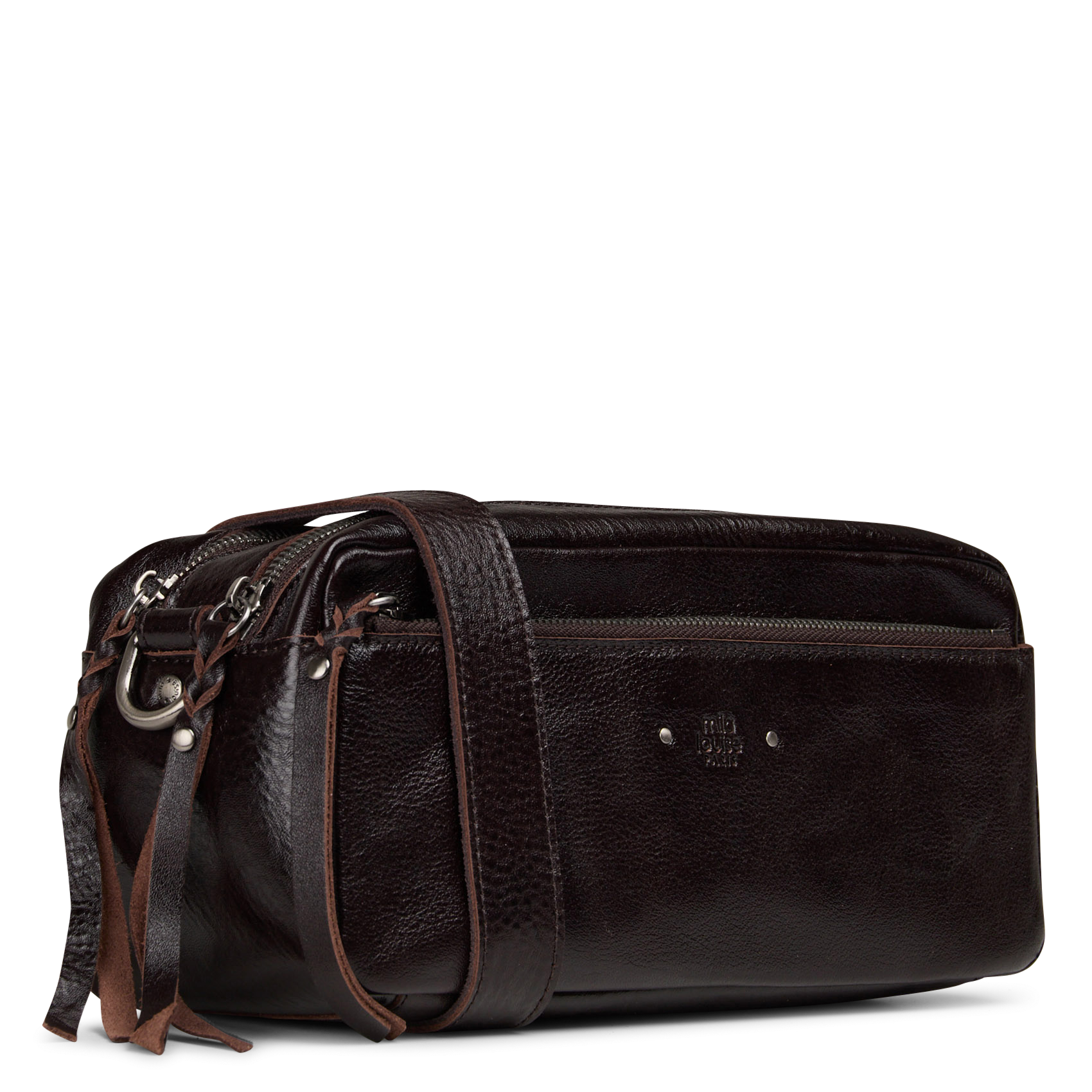 Sac bandoulière en cuir MILA LOUISE Marron