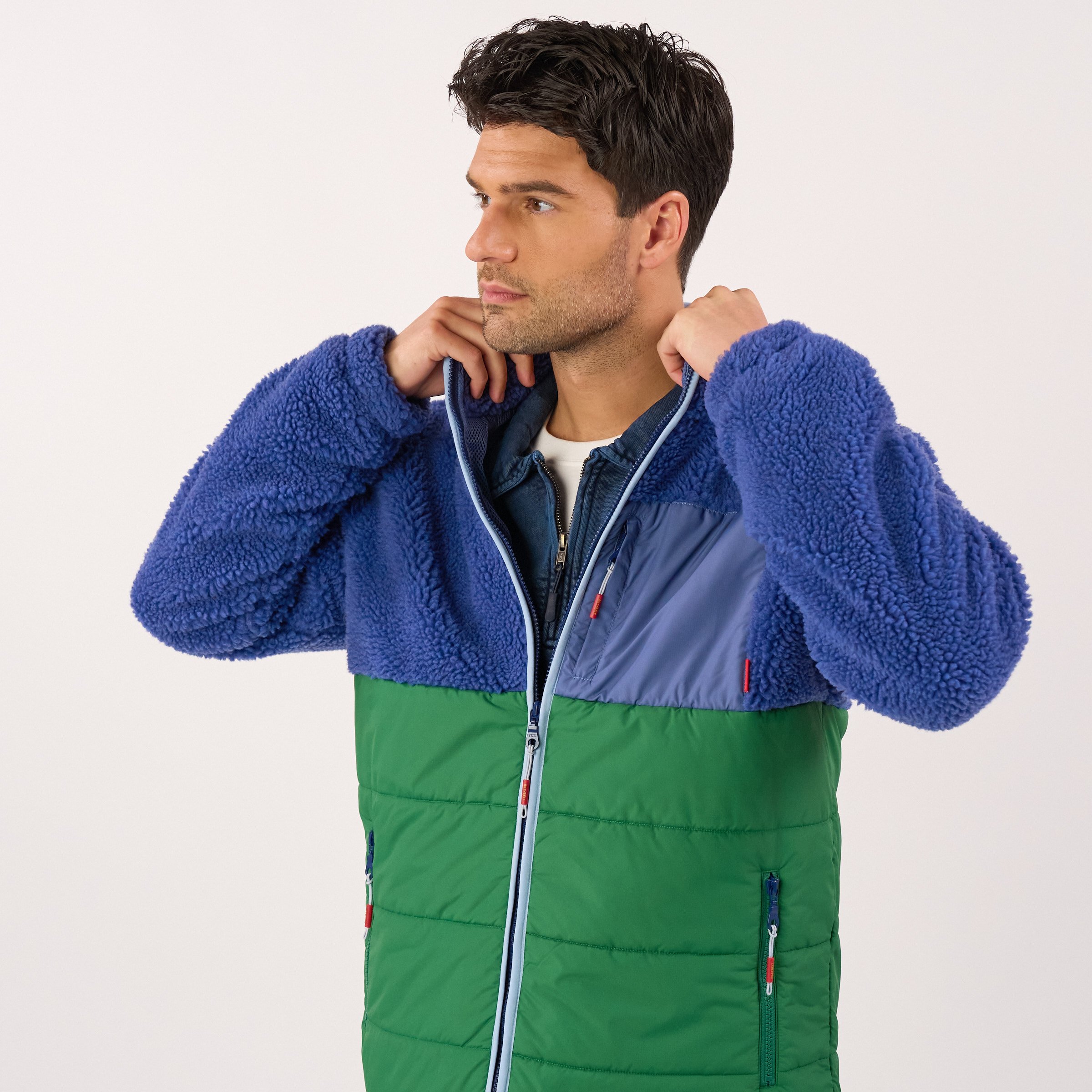 Sherpa bi-material jacket | Blue BILLYBELT Men