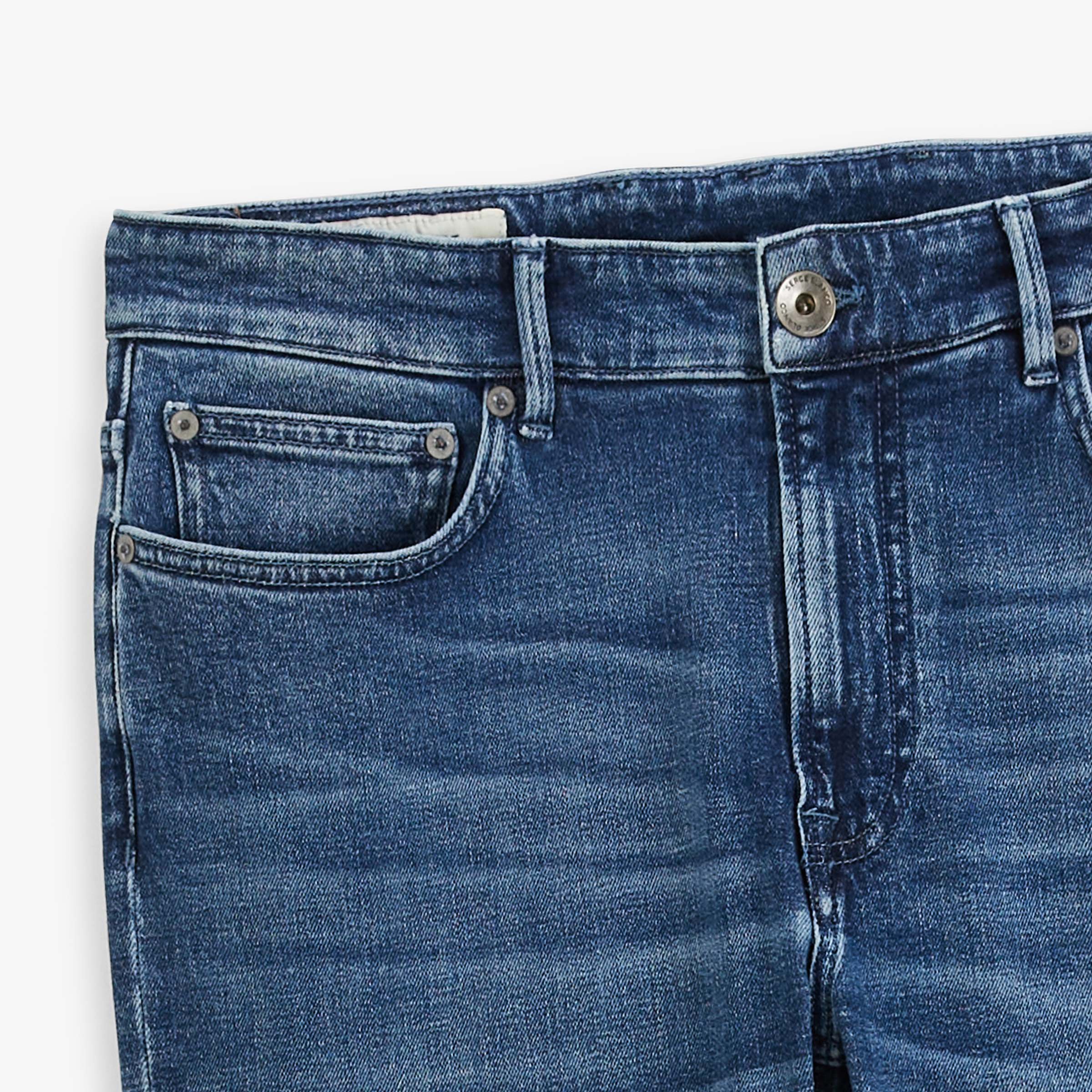 Slim 325 stretch denim jeans in medium blue washed powertwist SERGE BLANCO Blue