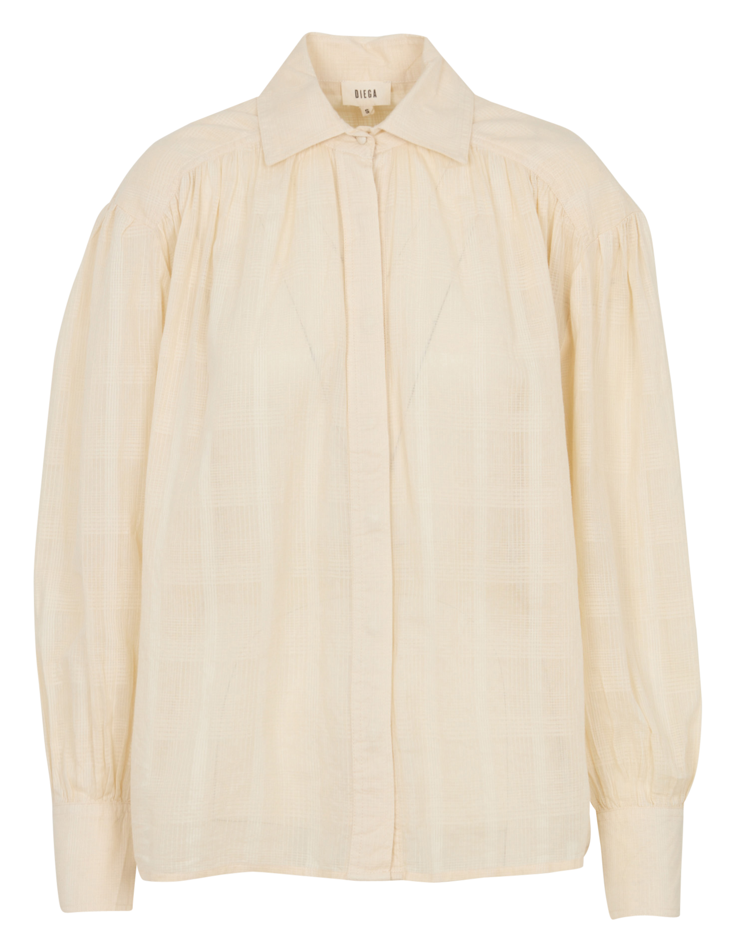 Kariertes Baumwollbluse DIEGA Beige