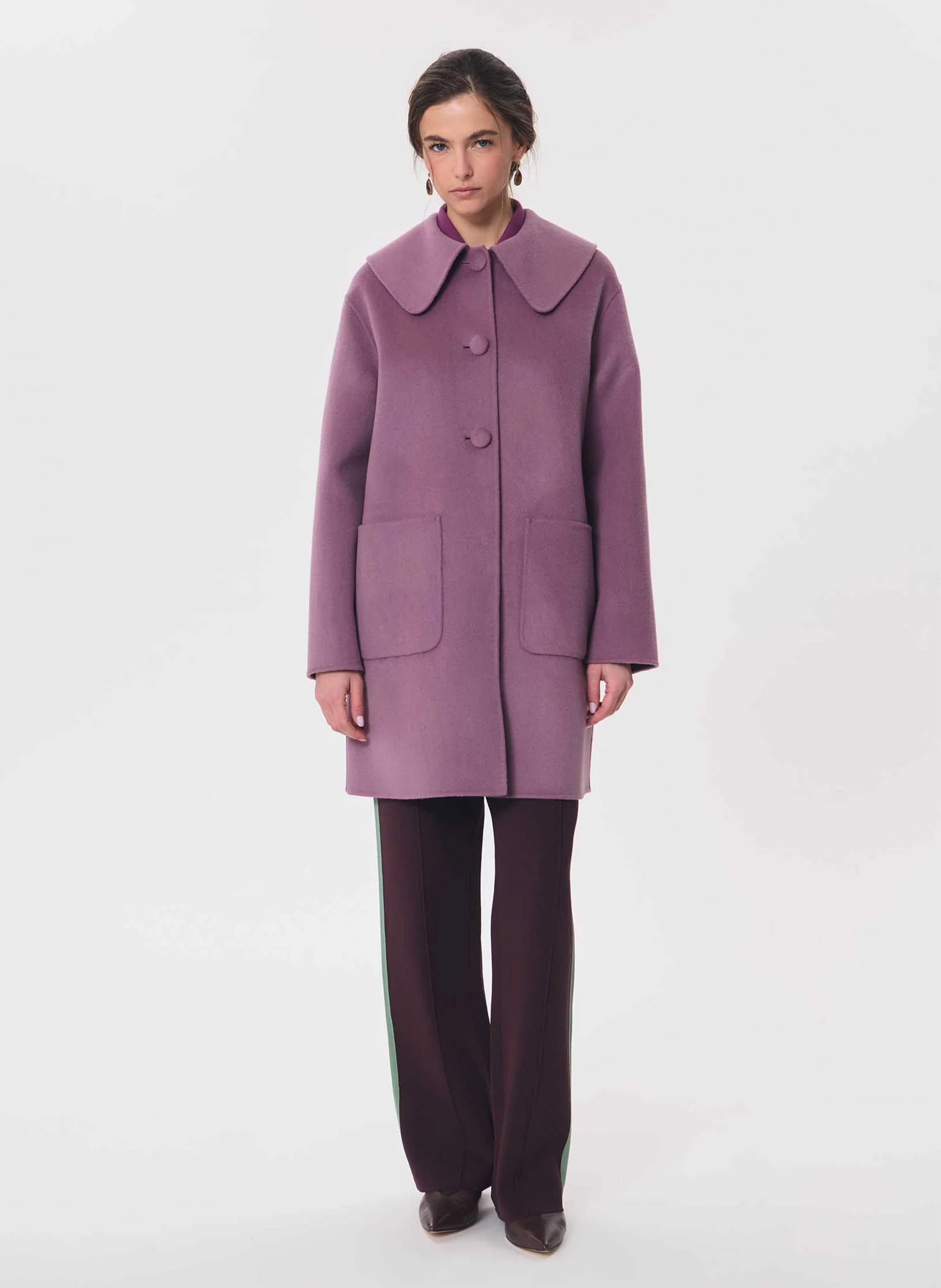 Straight wool-mix coat TARA JARMON Purple