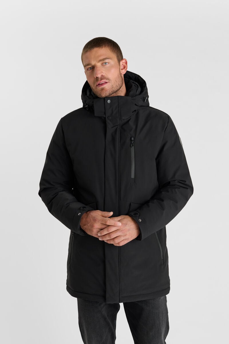 Zip-up hooded parka LE TEMPS DES CERISES Black