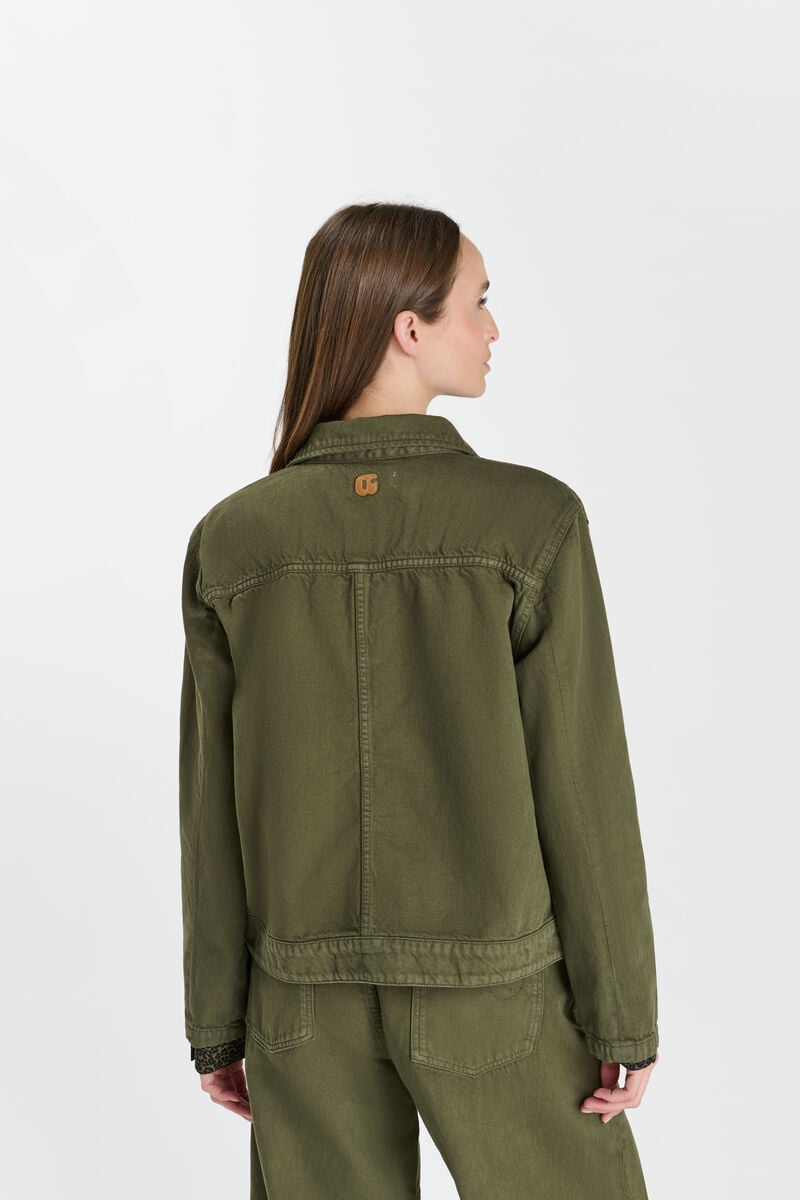 Buttoned shirt-collar jacket LE TEMPS DES CERISES Khaki