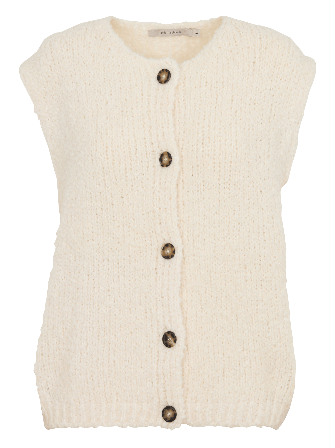 Straight round-neck faux fur-effect cardigan LA FEE MARABOUTEE