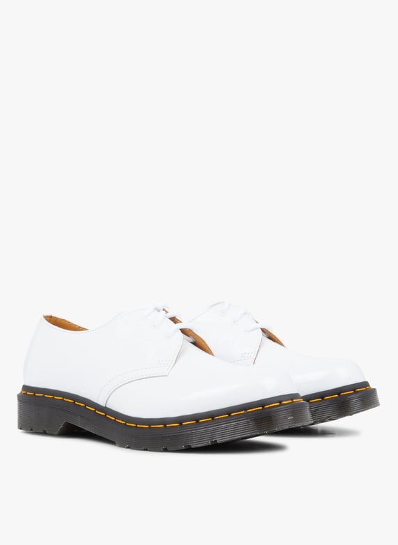 Chaussures en cuir vernis effet croco 1461 White patent Dr