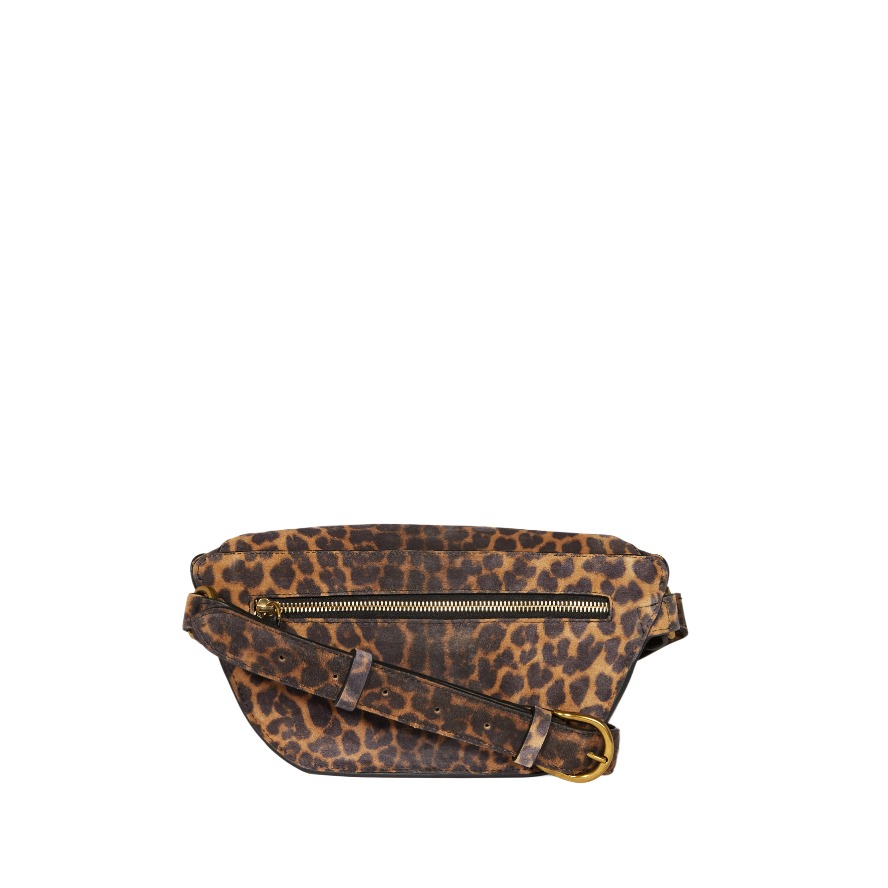 Printed suede leather fanny pack JEROME DREYFUSS Brown