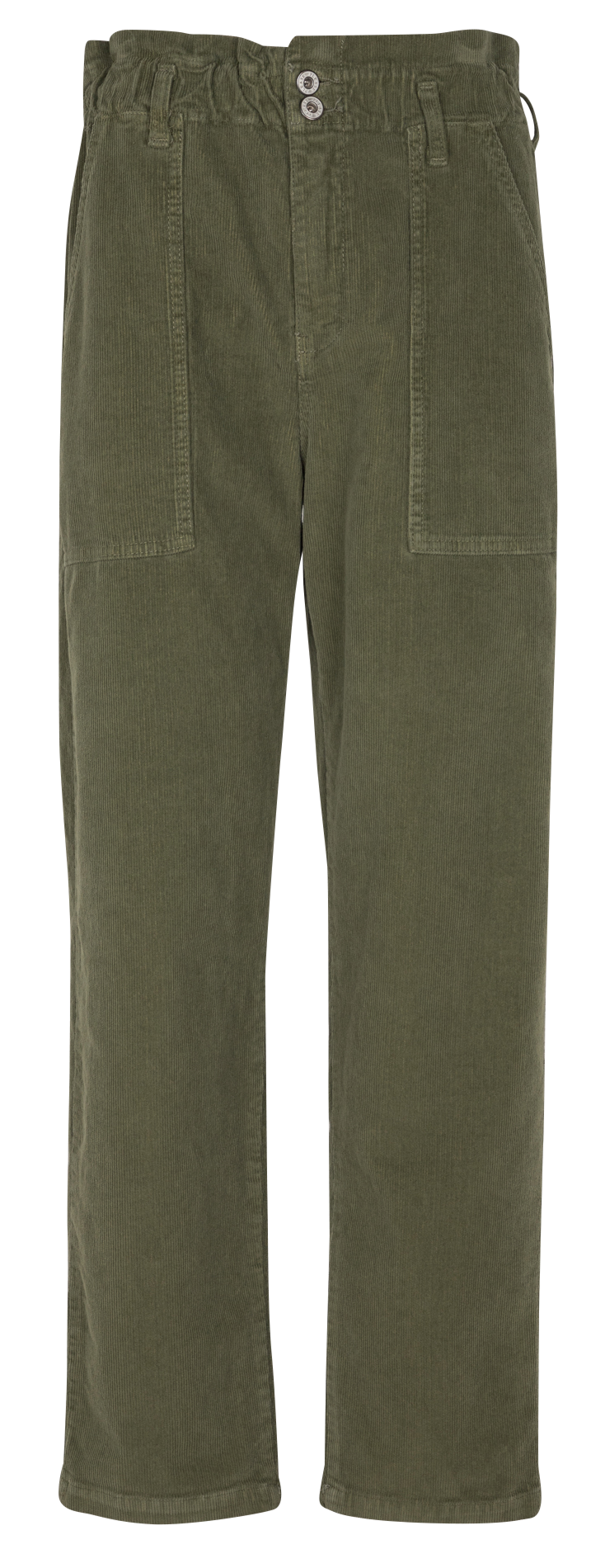 High-waisted straight cotton-blend pants PLEASE White