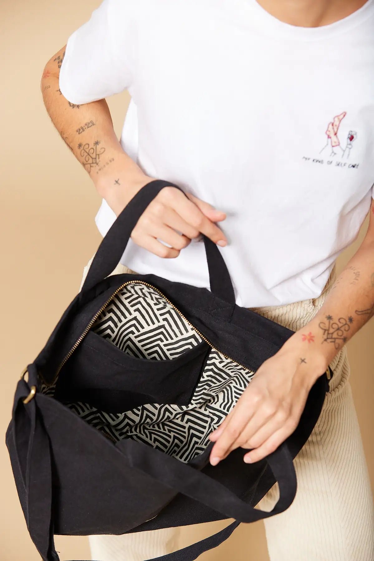 Cotton tote bag HINDBAG Black