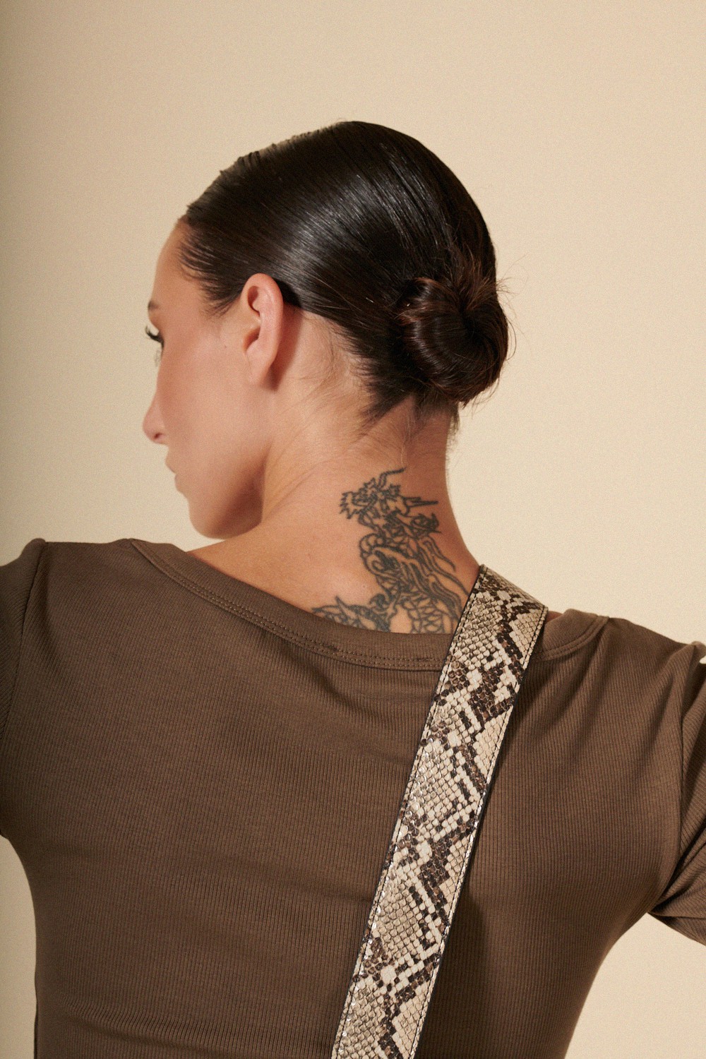 Vegan leather phone strap Beige