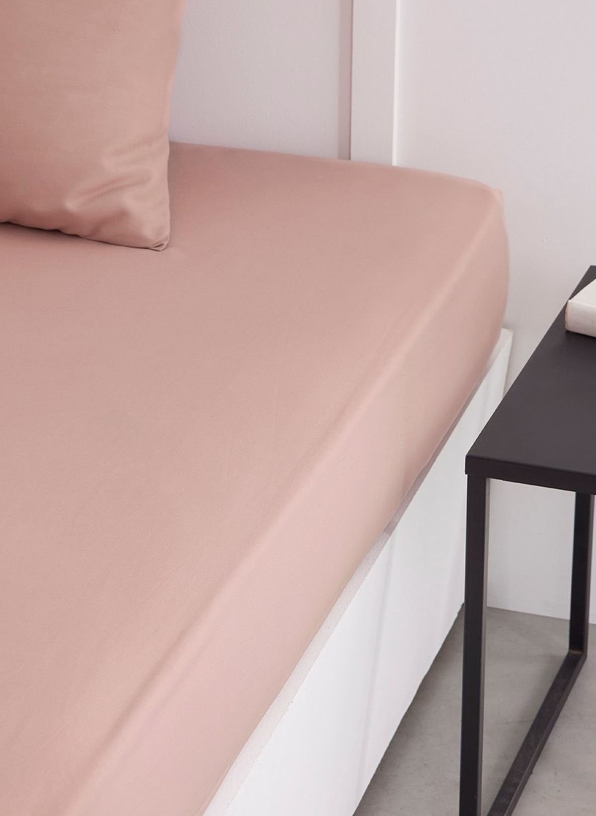 Solid color fitted sheet in cotton TODAY LINGE DE MAISON Pink