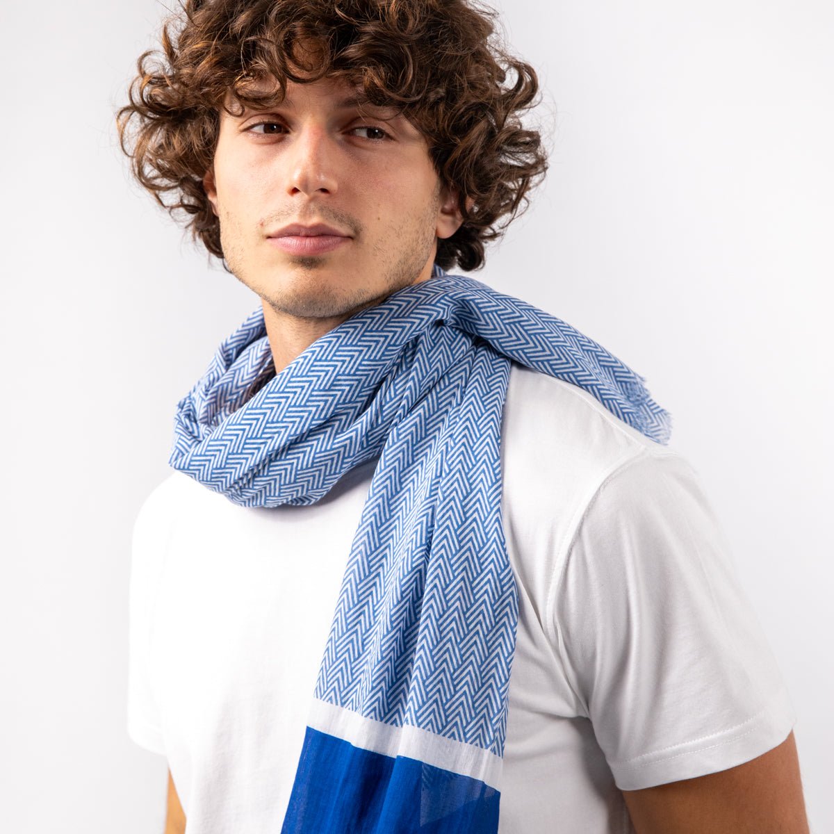 Organic cotton scarf BILLYBELT Blue