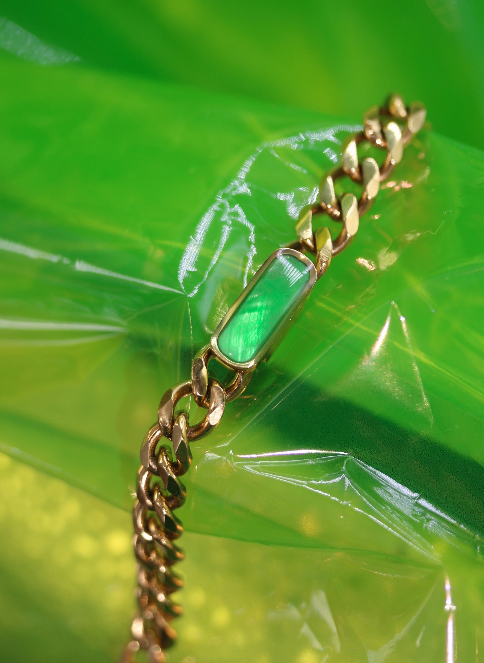 Columba chain bracelet AEC Paris Green