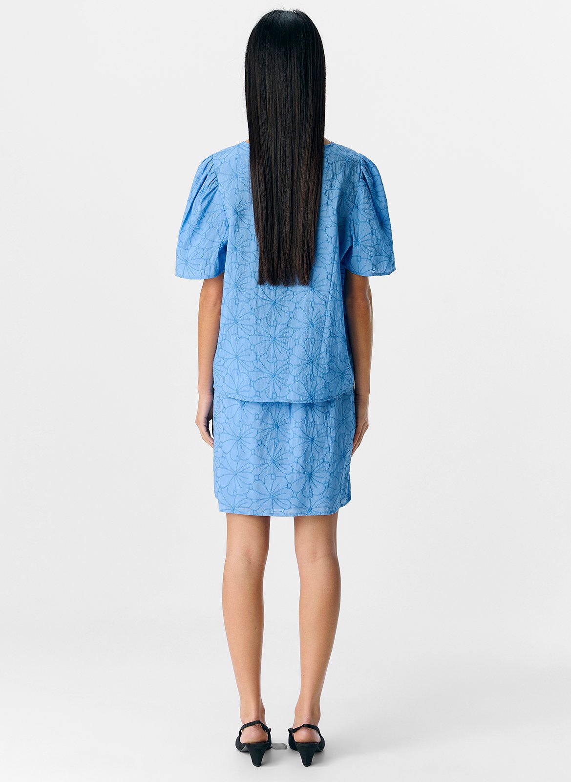 Embroidered crop top OBJECT Blue