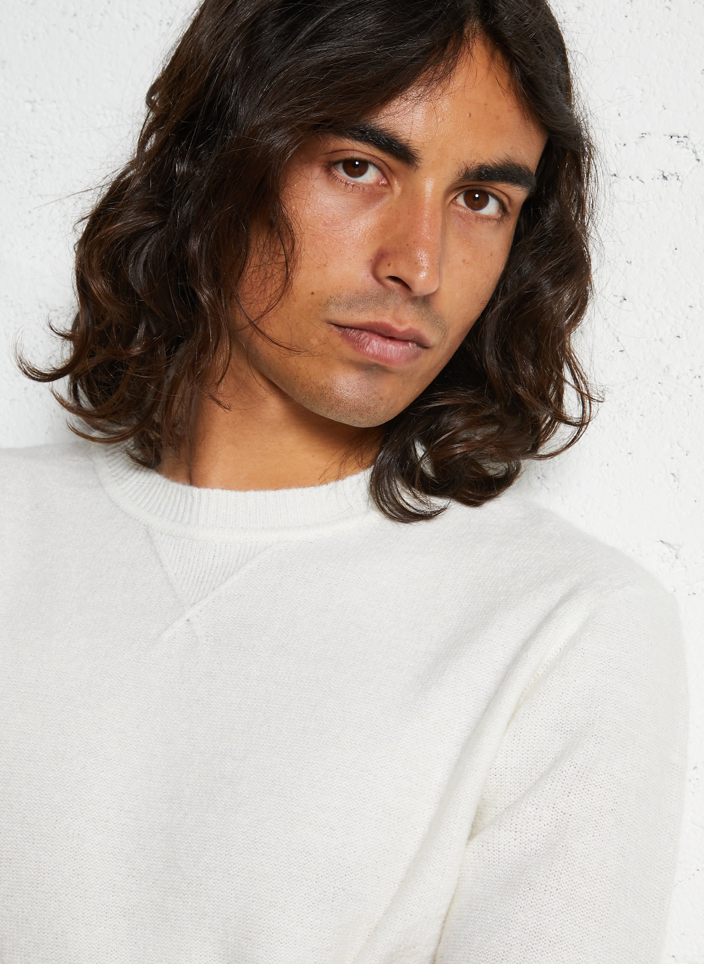 Gerade geschnittener Rundhalspullover IKKS Weiss